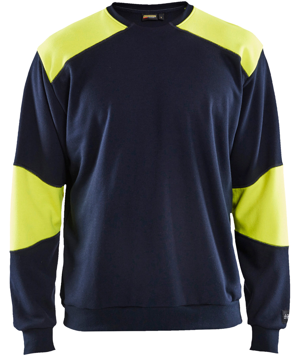 Bl&aring;kl&auml;der Anti-flame sweatshirt, Marin/Hi-Vis gul