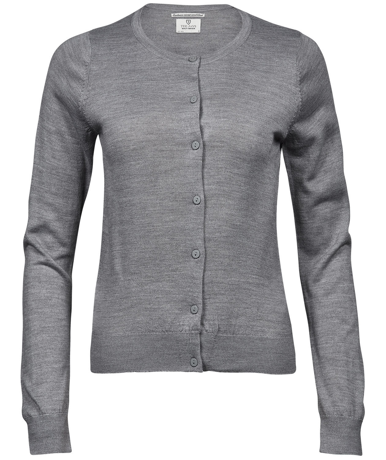 Tee Jays cardigan dam, Ljusgr&aring;