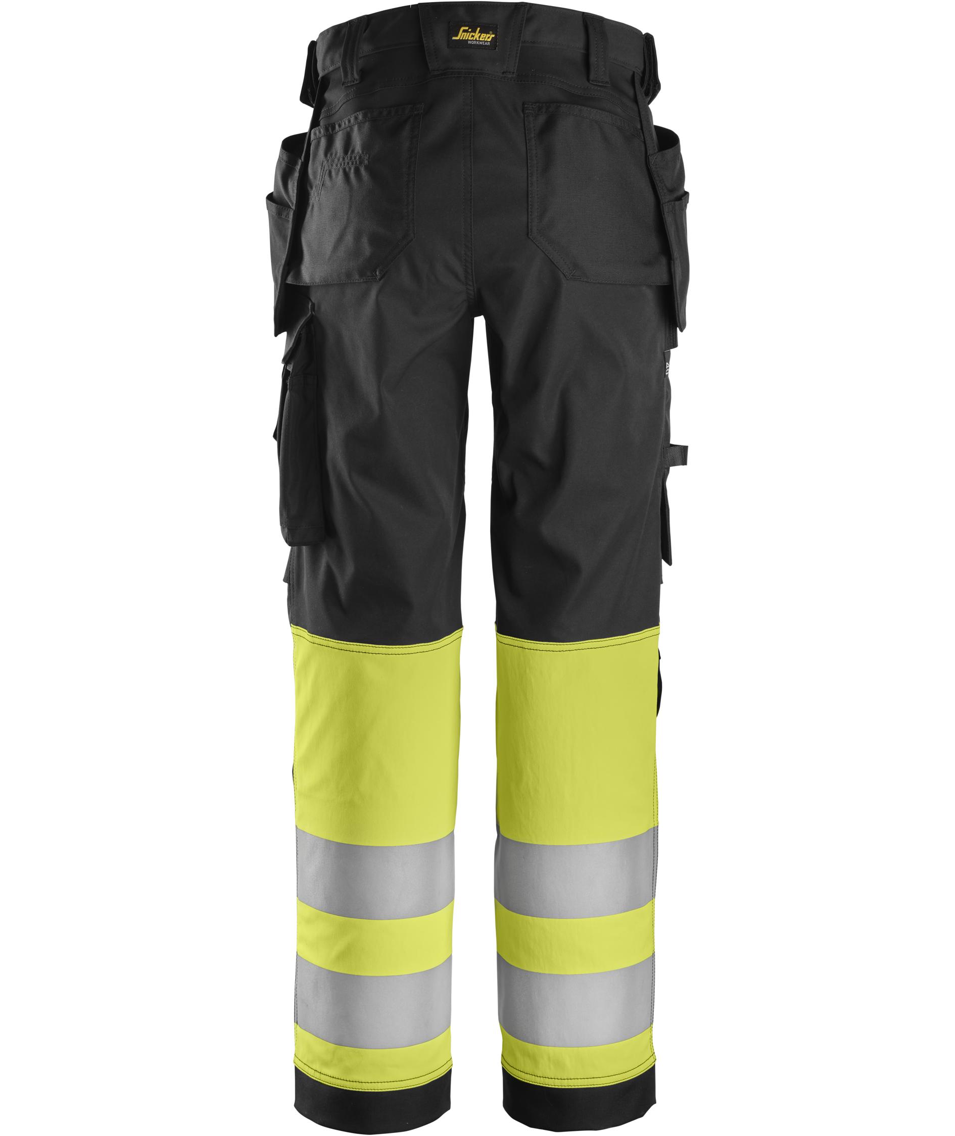 Snickers dame h&aring;ndverksbukse 6734, Svart/Hi-Vis Gul, large image number 2