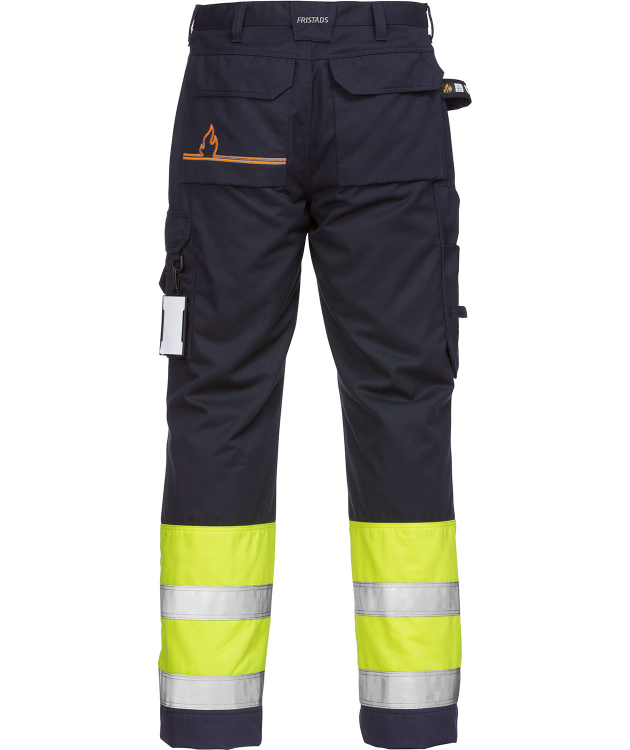 Fristads Flamestat arbeidsbukse 2176, Hi-vis gul/marinebl&aring;