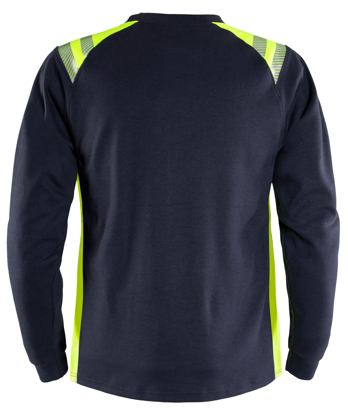 Fristads Flamestat l&aring;ng&auml;rmad T-shirt dam 7358 TFL, Marin/Hi-Vis gul