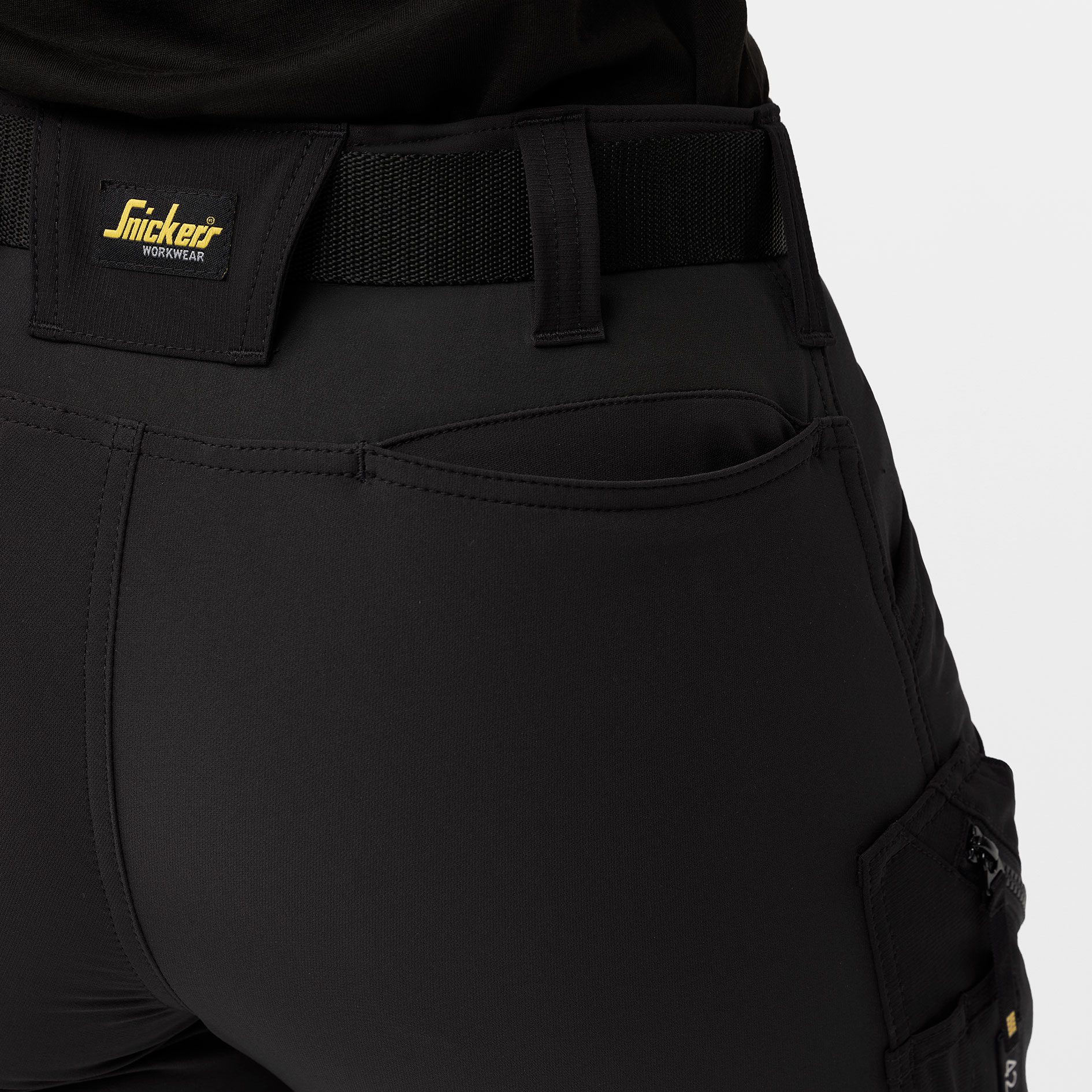 Snickers FlexiWork dame servicebukse 6877 full stretch, Black/Black, large image number 7