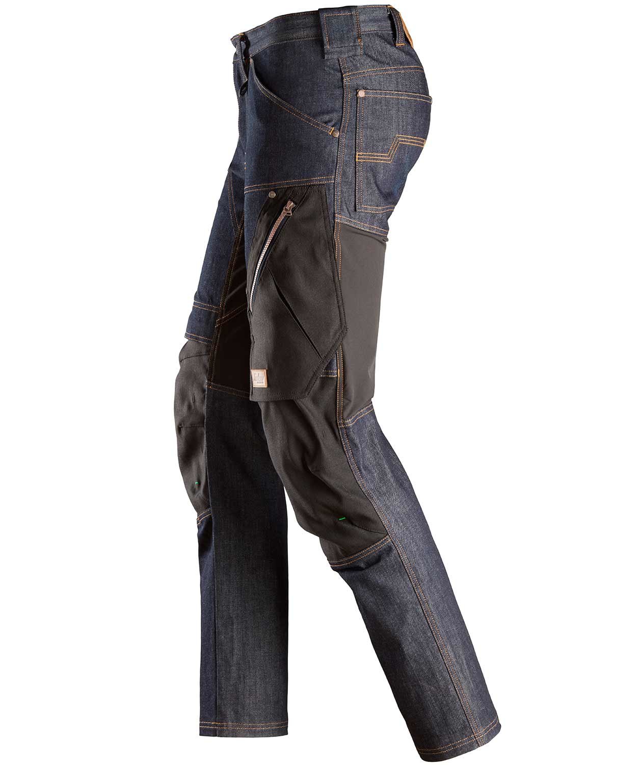 Snickers FlexiWork denim work trousers 6956, Denim/Black, large image number 2