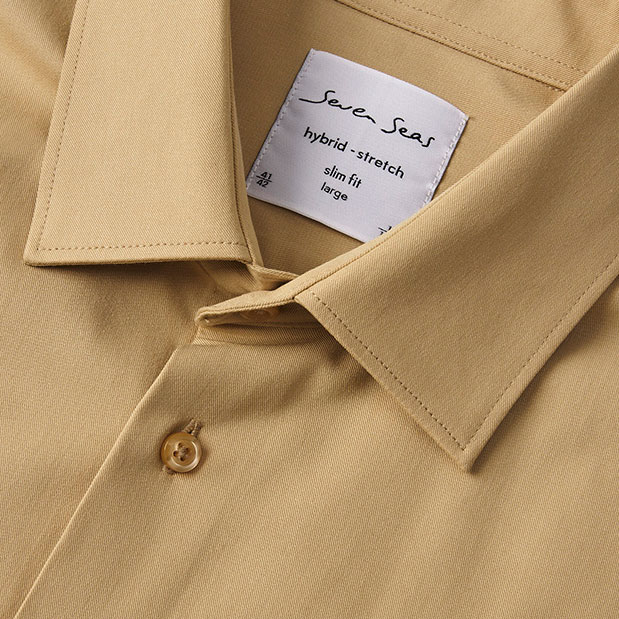 Seven Seas hybrid Modern fit shirt, Sand, large image number 5