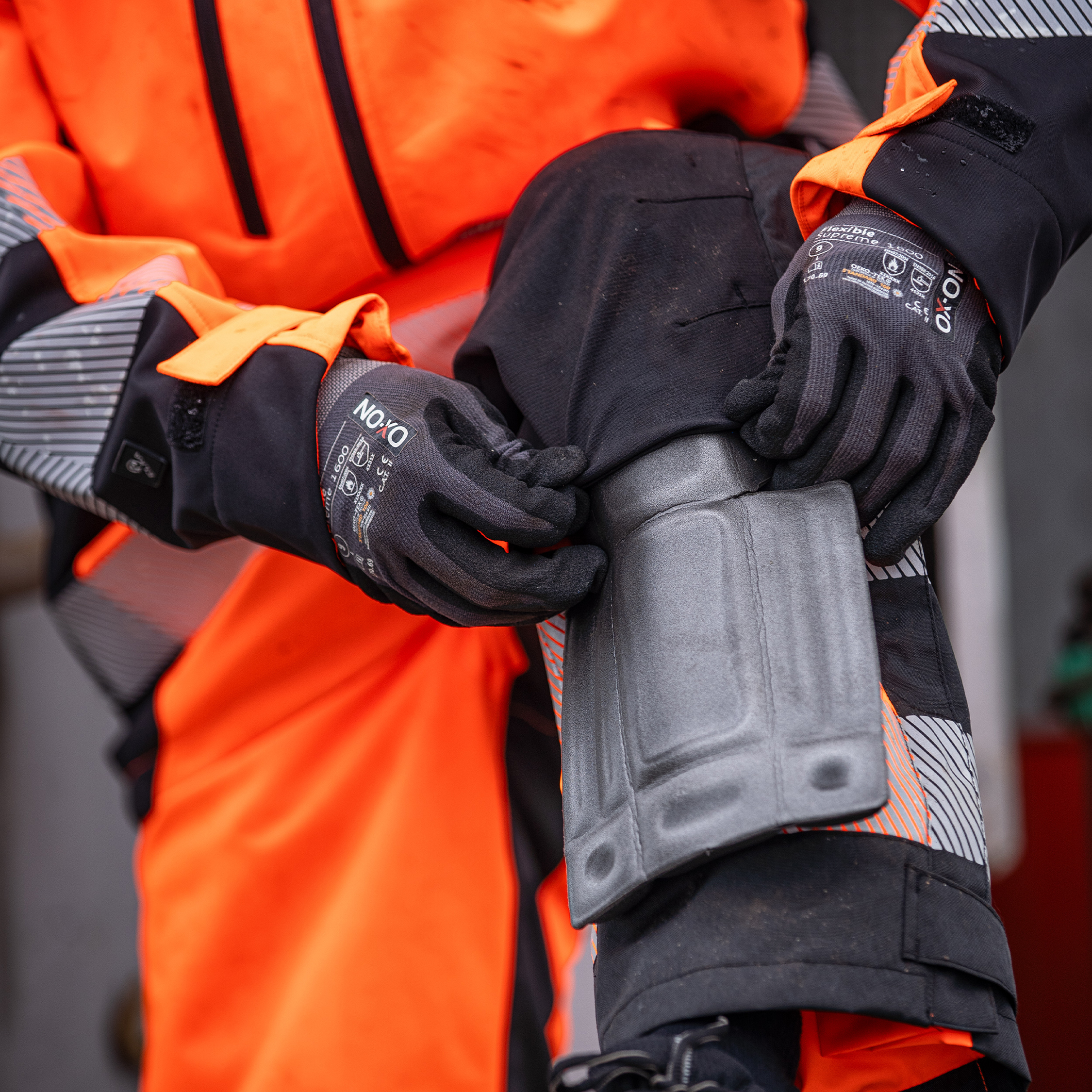 ELKA Visible Xtreme Arbeitshose, Hi-Vis Orange/Schwarz, large image number 2