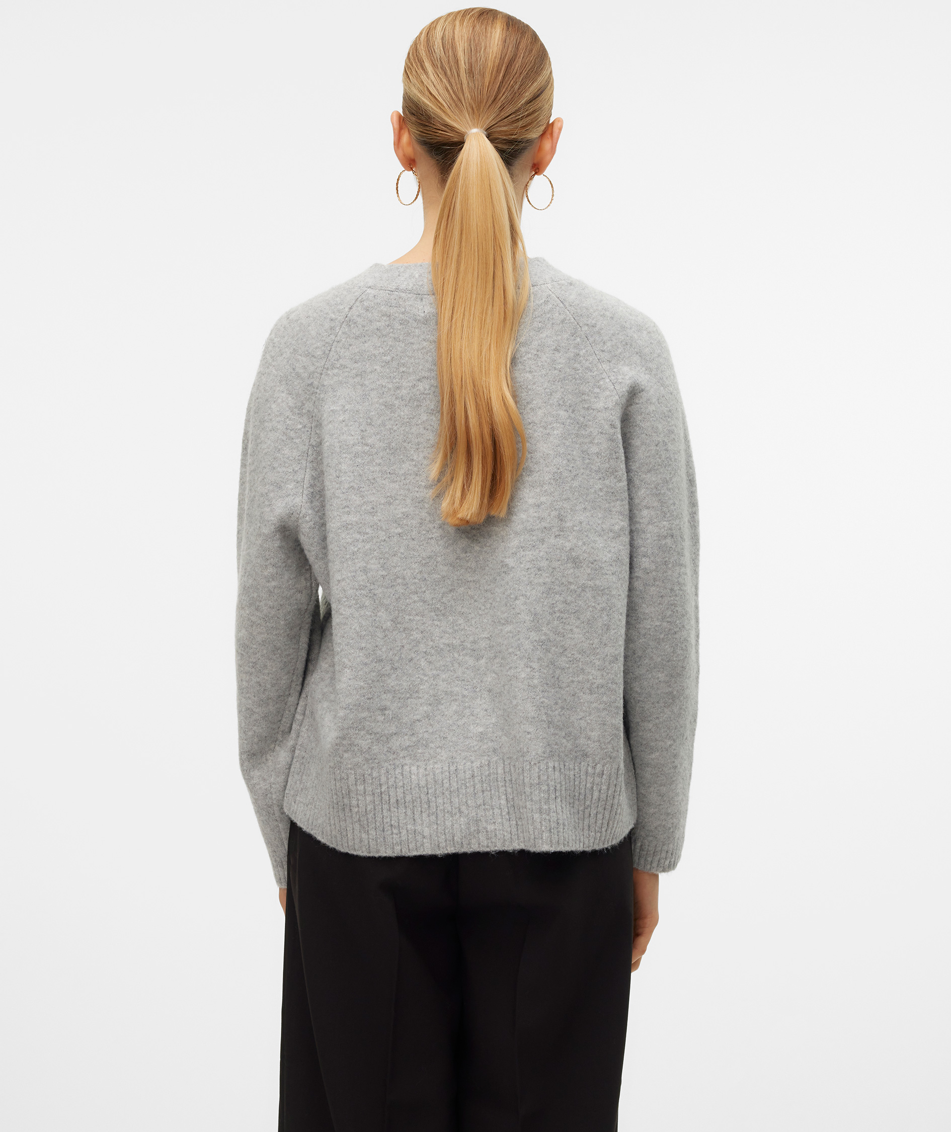 Vero Moda VMBOOM stickad cardigan dam, Light Grey Melange, large image number 2