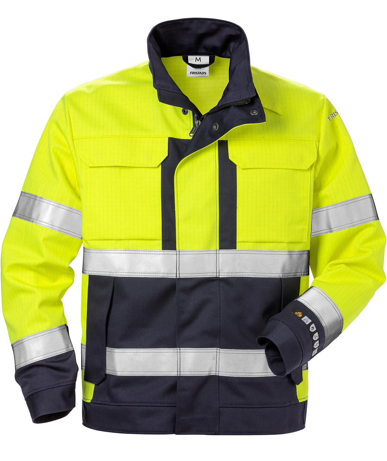 Fristads Flame arbetsjacka 4584, Varsel yellow/marinbl&aring;, large image number 0