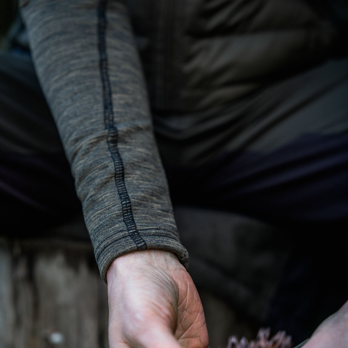 Seeland Peak Aia women's baselayer sweater, Military Olive Melange, large image number 4