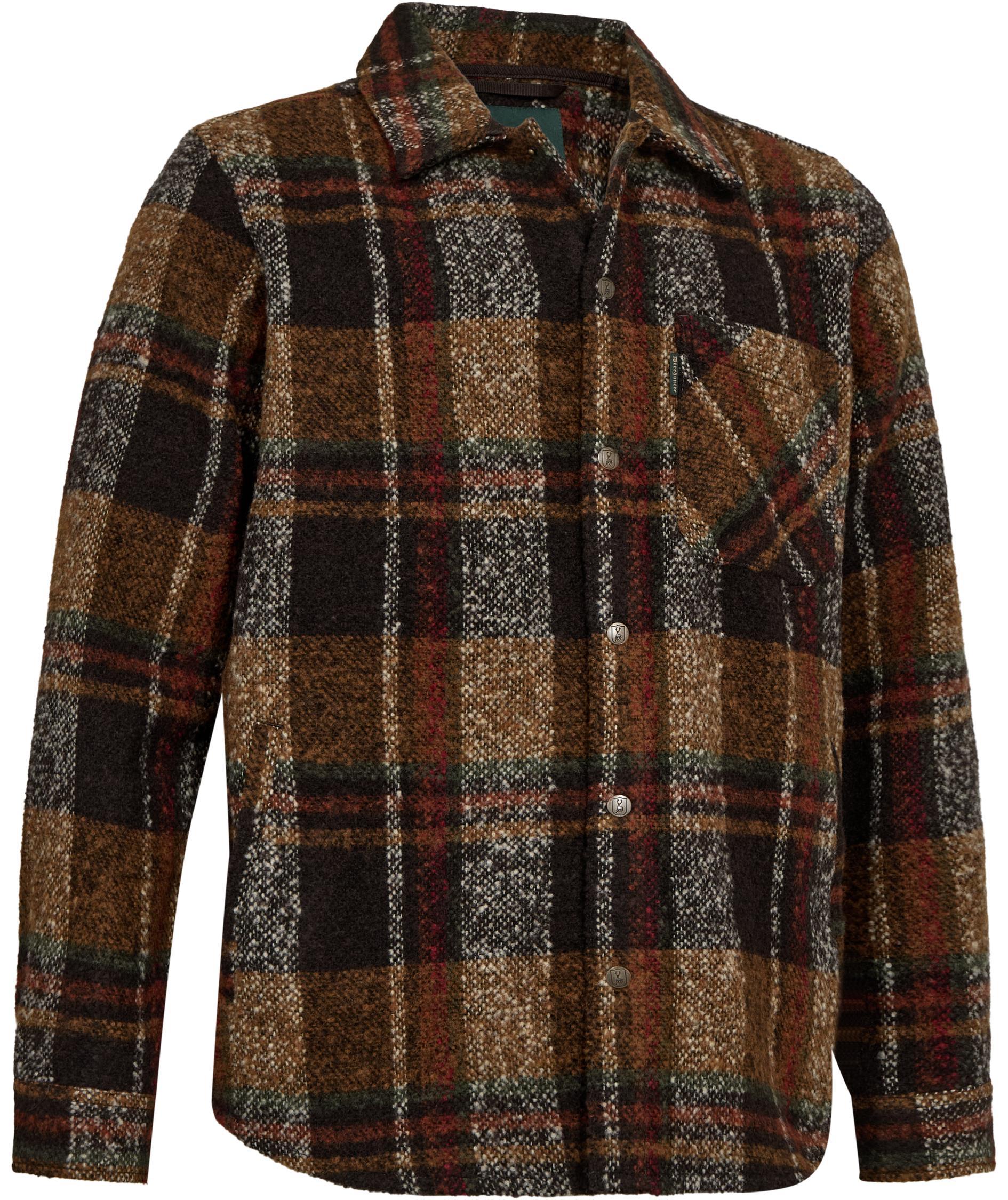Deerhunter Wilder overshirt mit Wolle, Brown Check, Brown Check, swatch