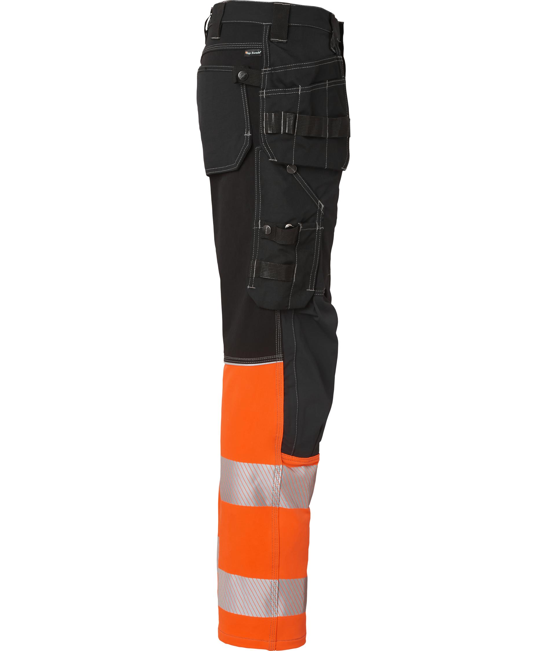 Top Swede hantverksbyxa 312 full stretch, Svart/Hi-vis Orange, large image number 2
