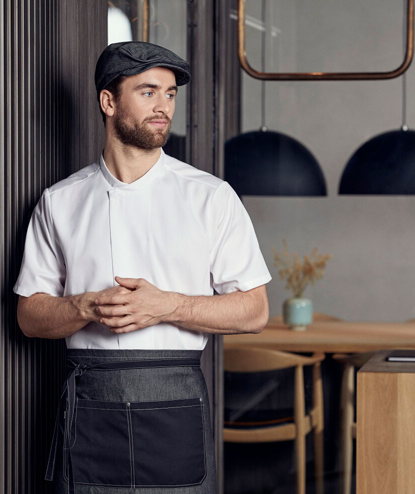 Kentaur Tencel kortermet kokke-/servit&oslash;rjakke, Hvit, large image number 1