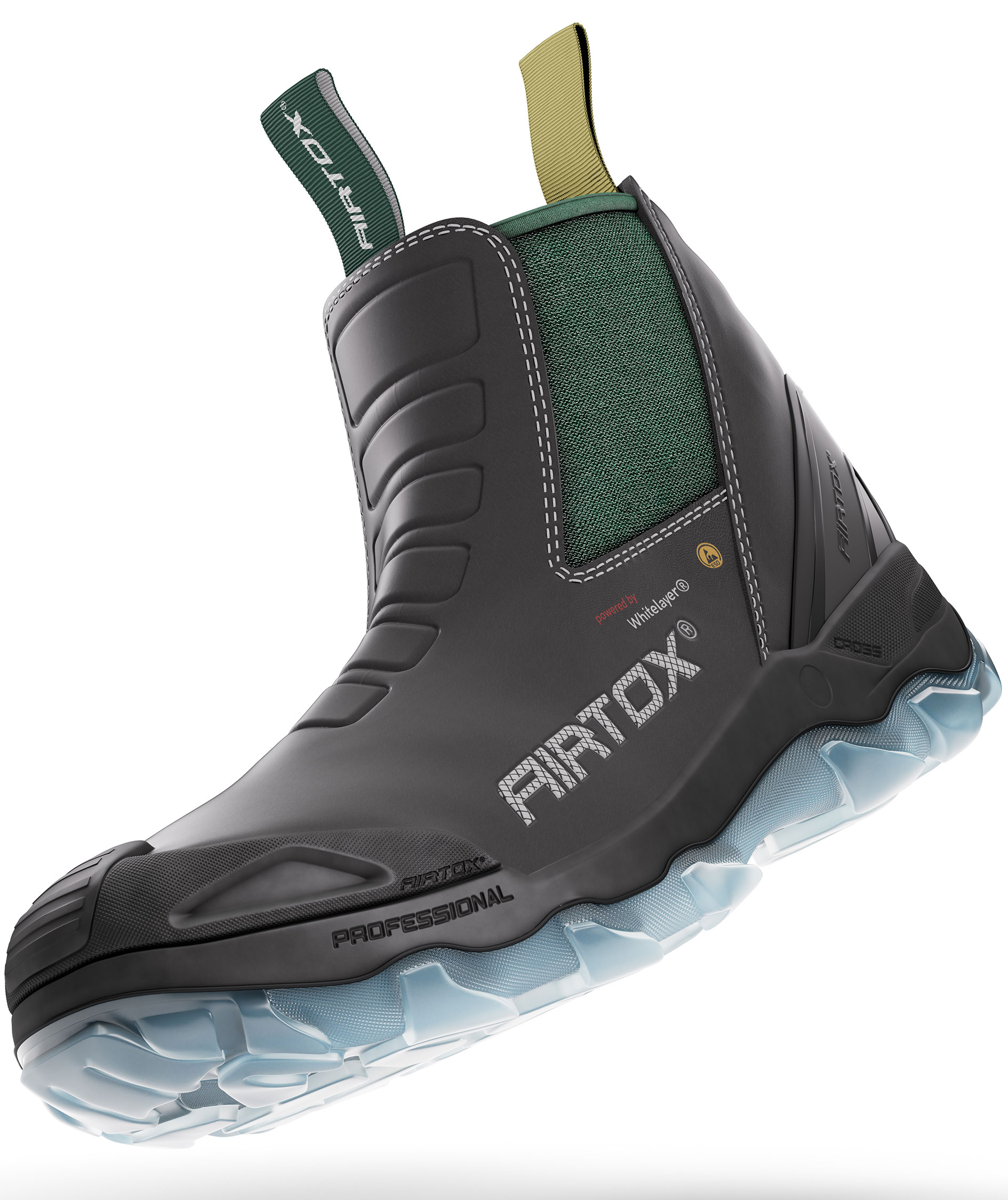 Airtox GLC sikkerhedsst&oslash;vletter S3, Sort/Gr&oslash;n, large image number 13