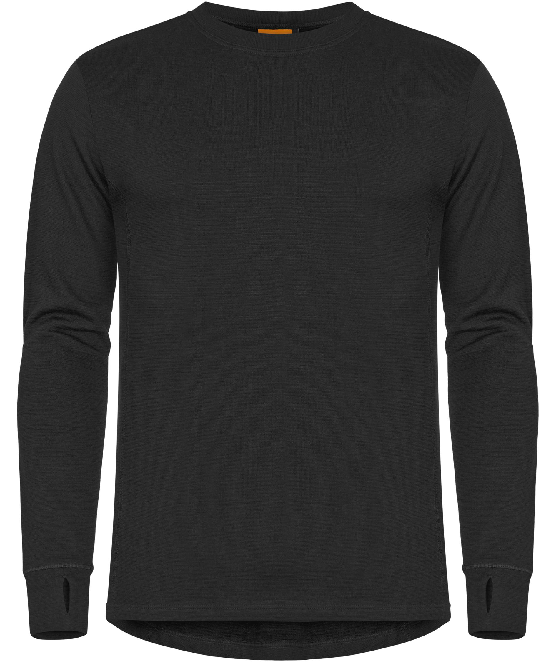 Tranemo FR lang&auml;rmliges Unterhemd mit Merinowolle, Schwarz