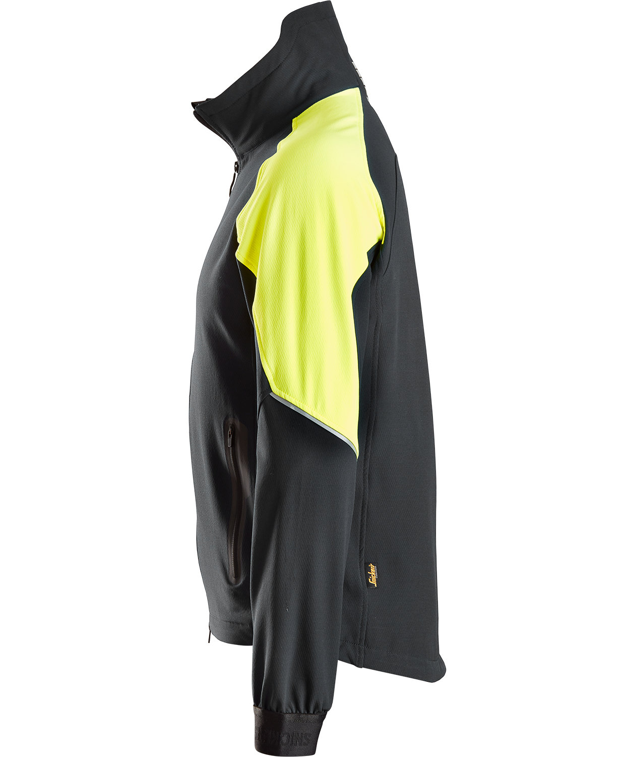 Snickers FlexiWork work jacket 8028 full stretch, Black/Neon Yellow, large image number 2