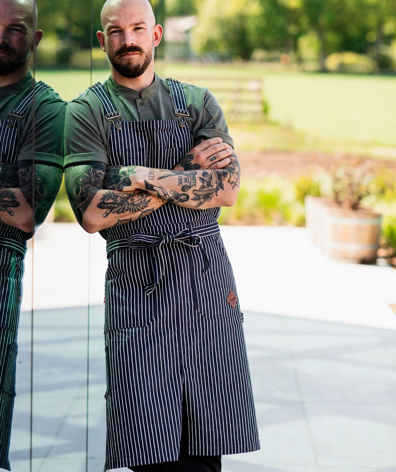 Segers 4092 Latzsch&uuml;rze mit Taschen, Striped Denim, Striped Denim, large image number 1