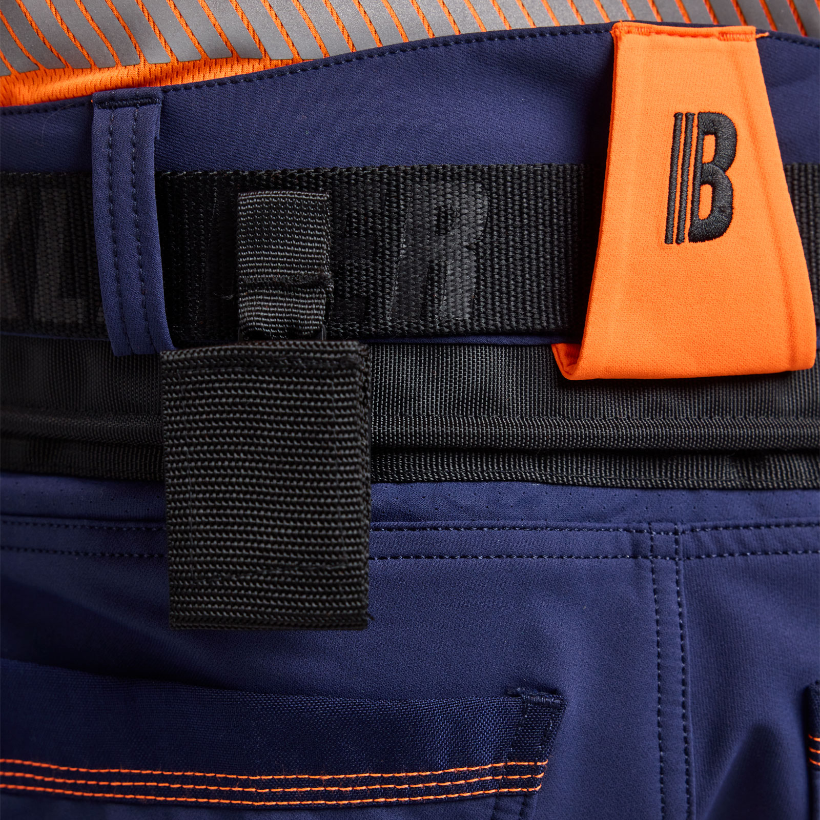 Bl&aring;kl&auml;der ToolRig&trade; h&aring;ndv&aelig;rkerbukser full stretch, Marine/Hi-Vis Orange, large image number 8