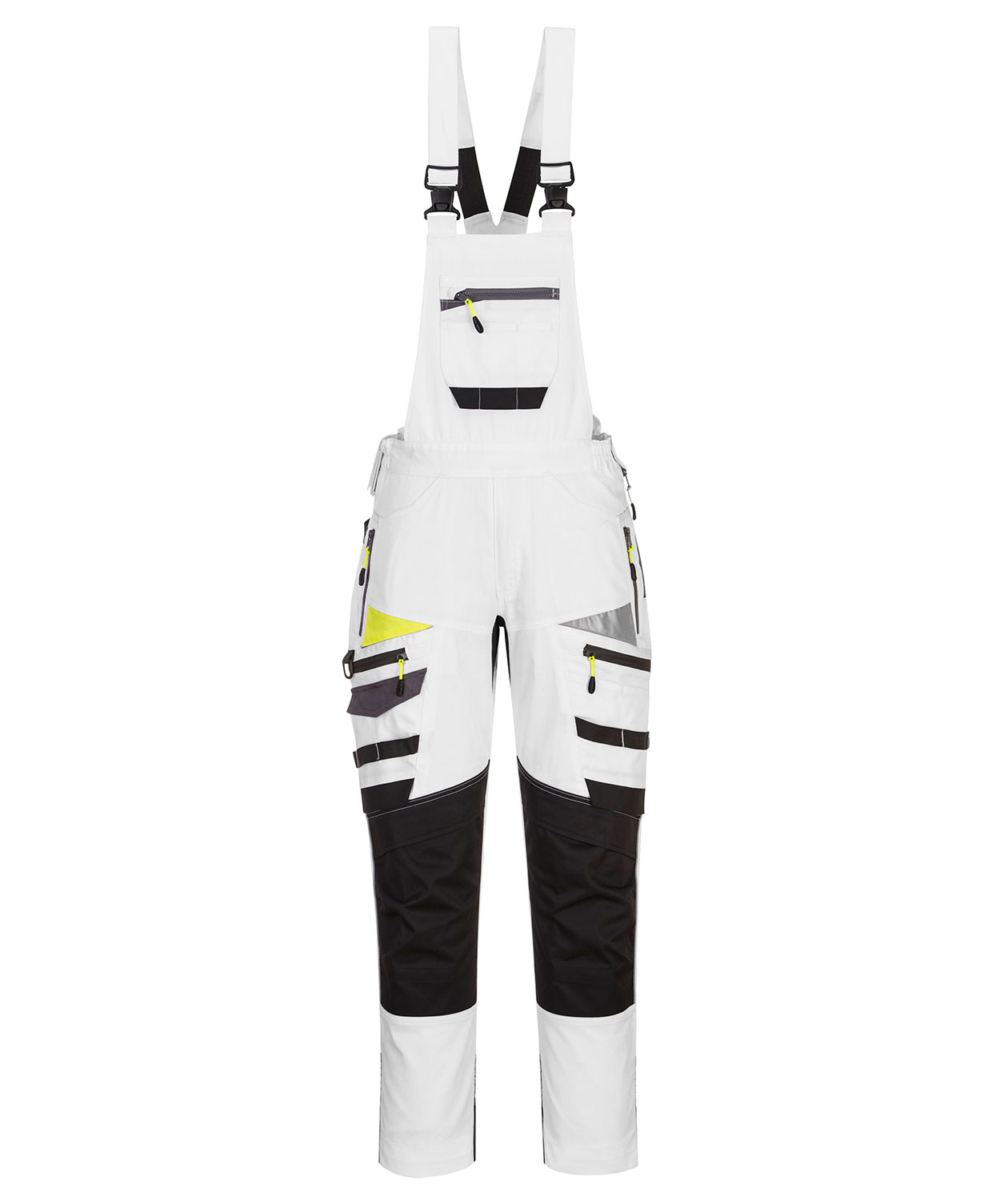Portwest DX4 arbetsh&auml;ngselbyxor full stretch, Vit/Gr&aring;