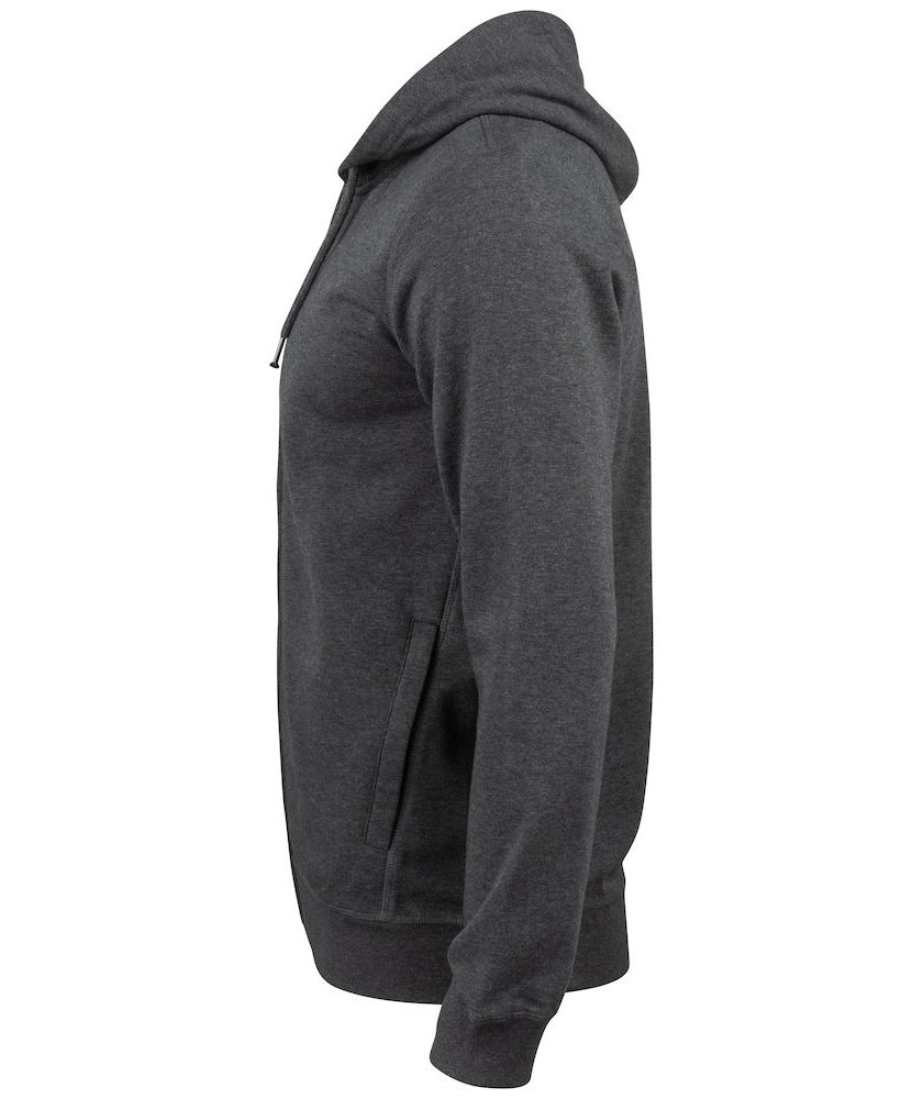Clique Premium OC hoodie with full zipper, Antracit Grey, large image number 3