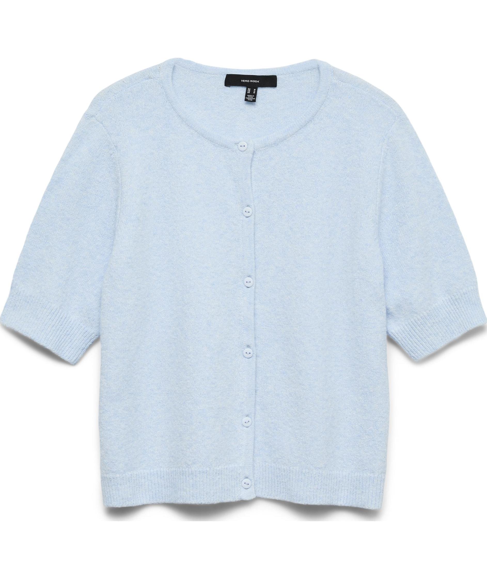 Vero Moda VMDOFFY kort&auml;rmad cardigan dam, Cashmere Blue