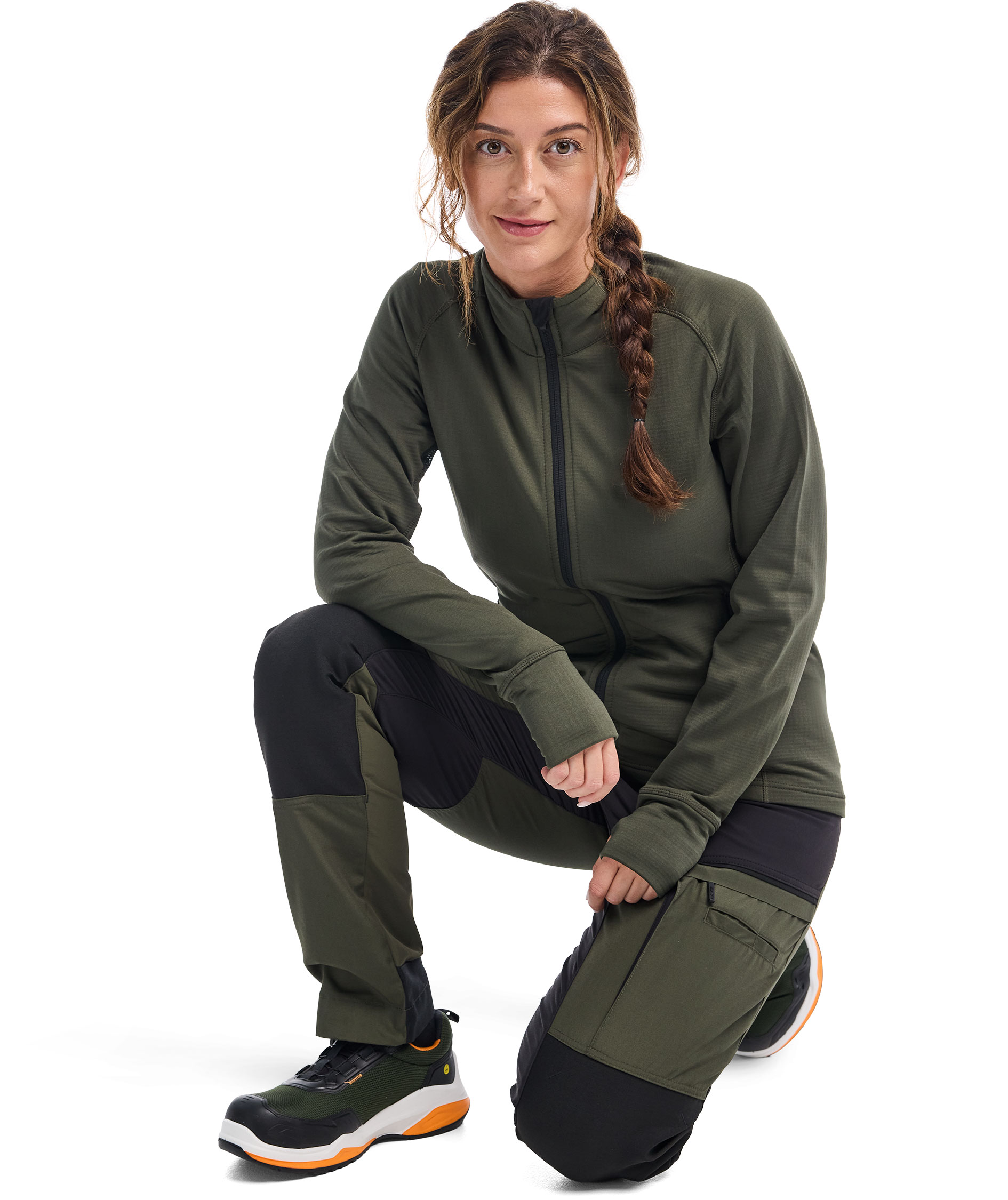 Bl&aring;kl&auml;der women's work trousers, Forest green/black, large image number 2