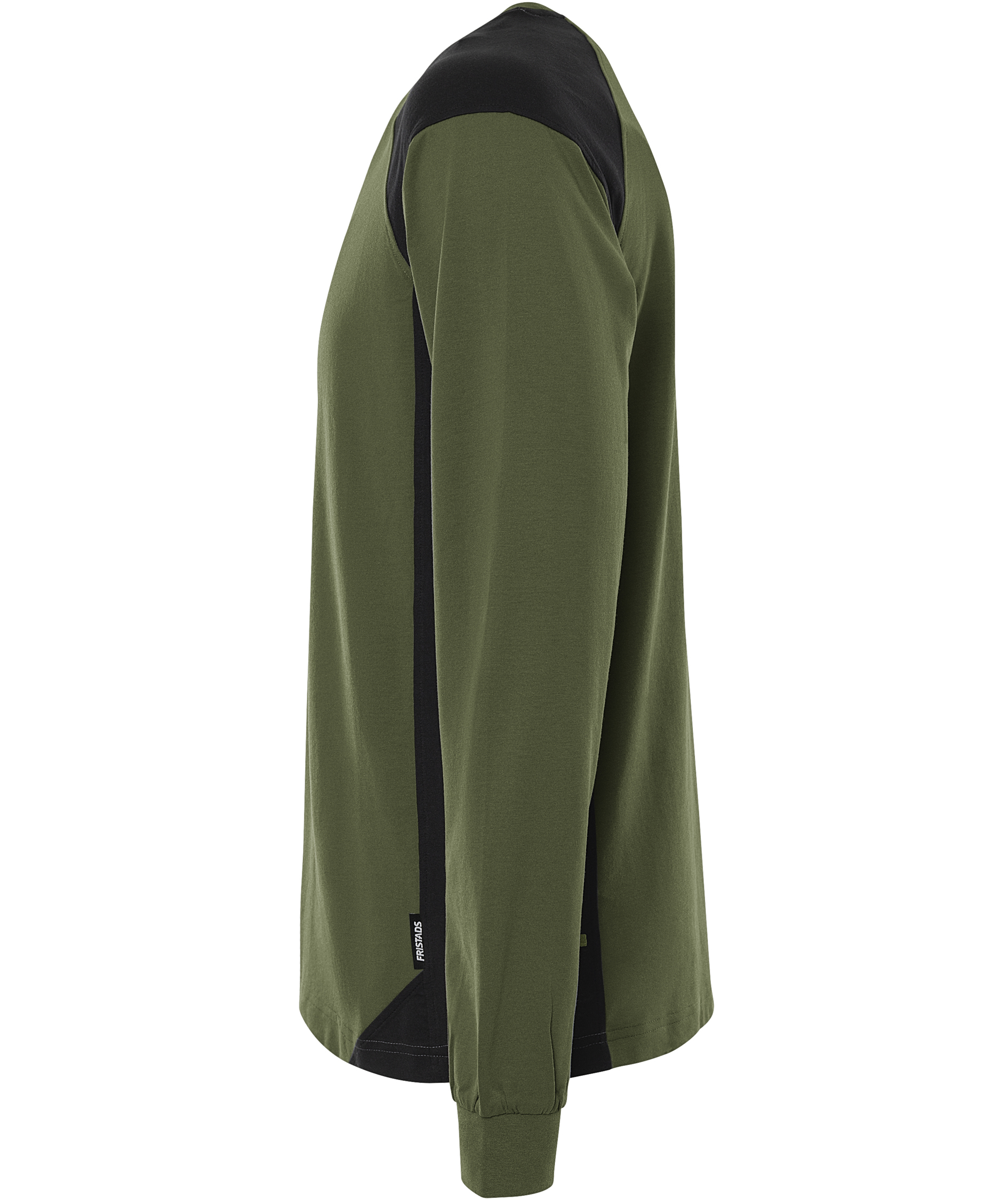 Fristads Heavy long-sleeved T-shirt 7071 GTM, Army Green/Black, large image number 3