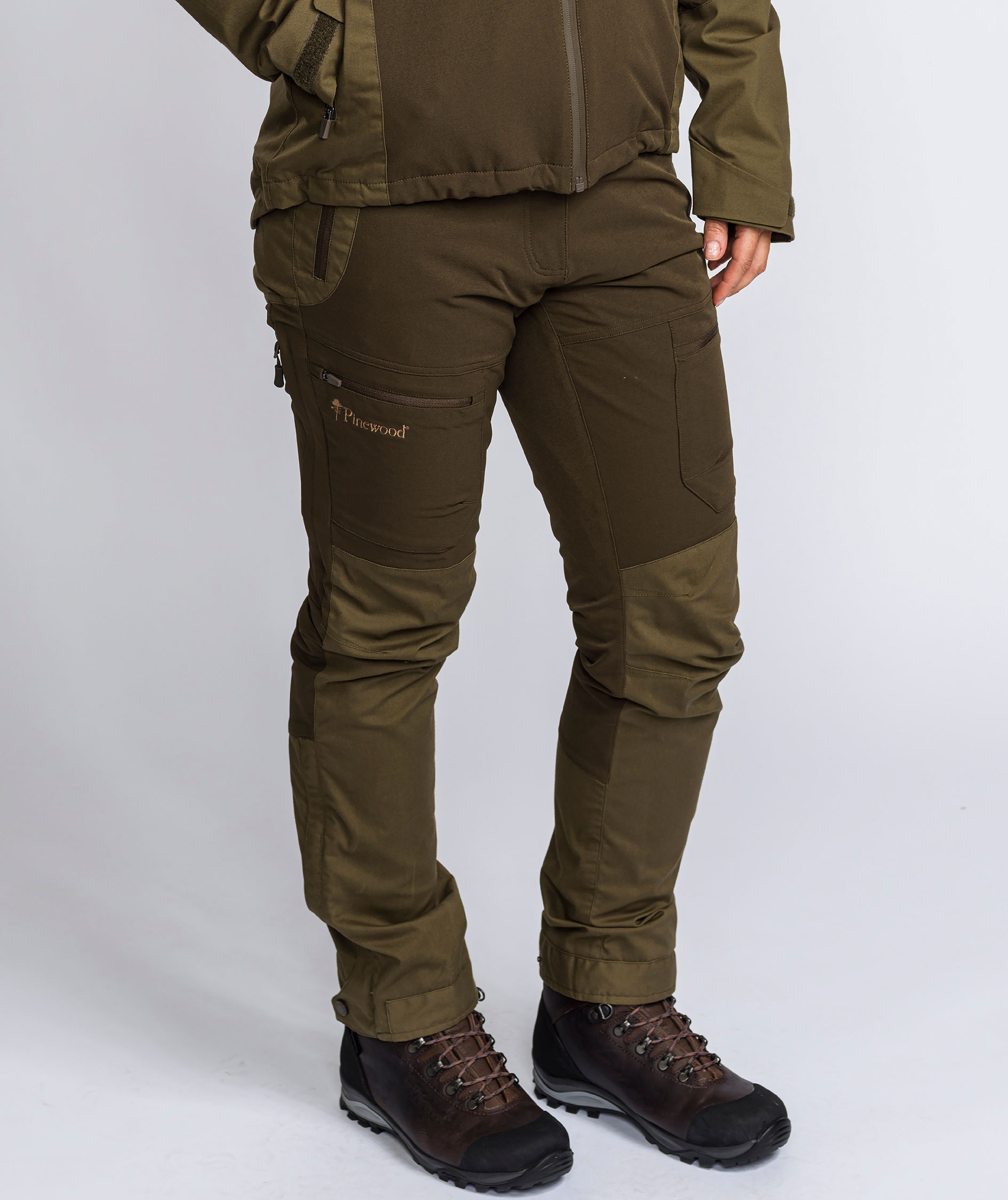 Pinewood&nbsp;Finnveden Hybrid Extreme damebukser, Dark Olive/Hunting Olive, large image number 3