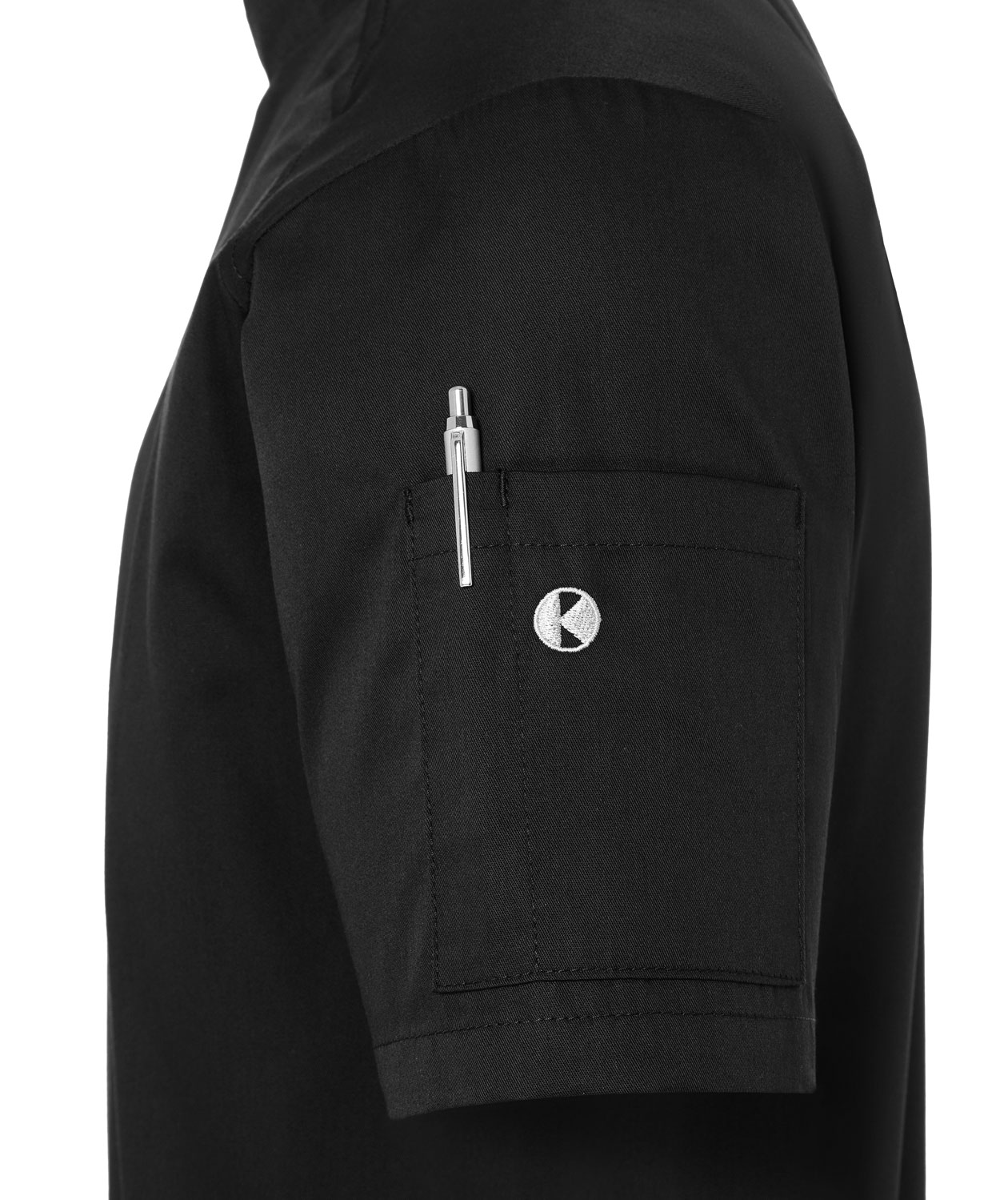 Karlowsky kortermet kokkejakke, Svart, large image number 4