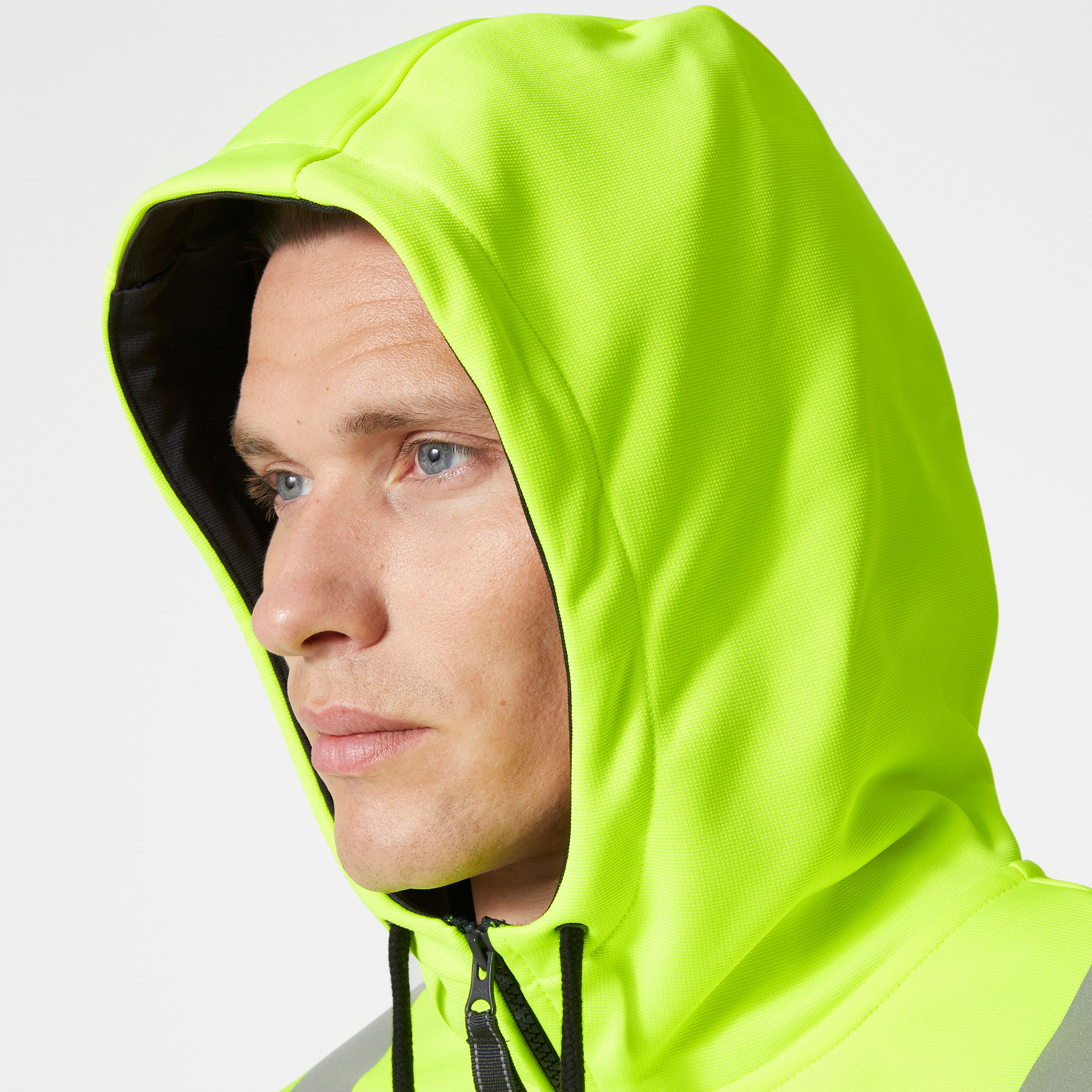 Helly Hansen Addvis hettegenser med glidel&aring;s, Hi-vis Gul/Ebony, large image number 4