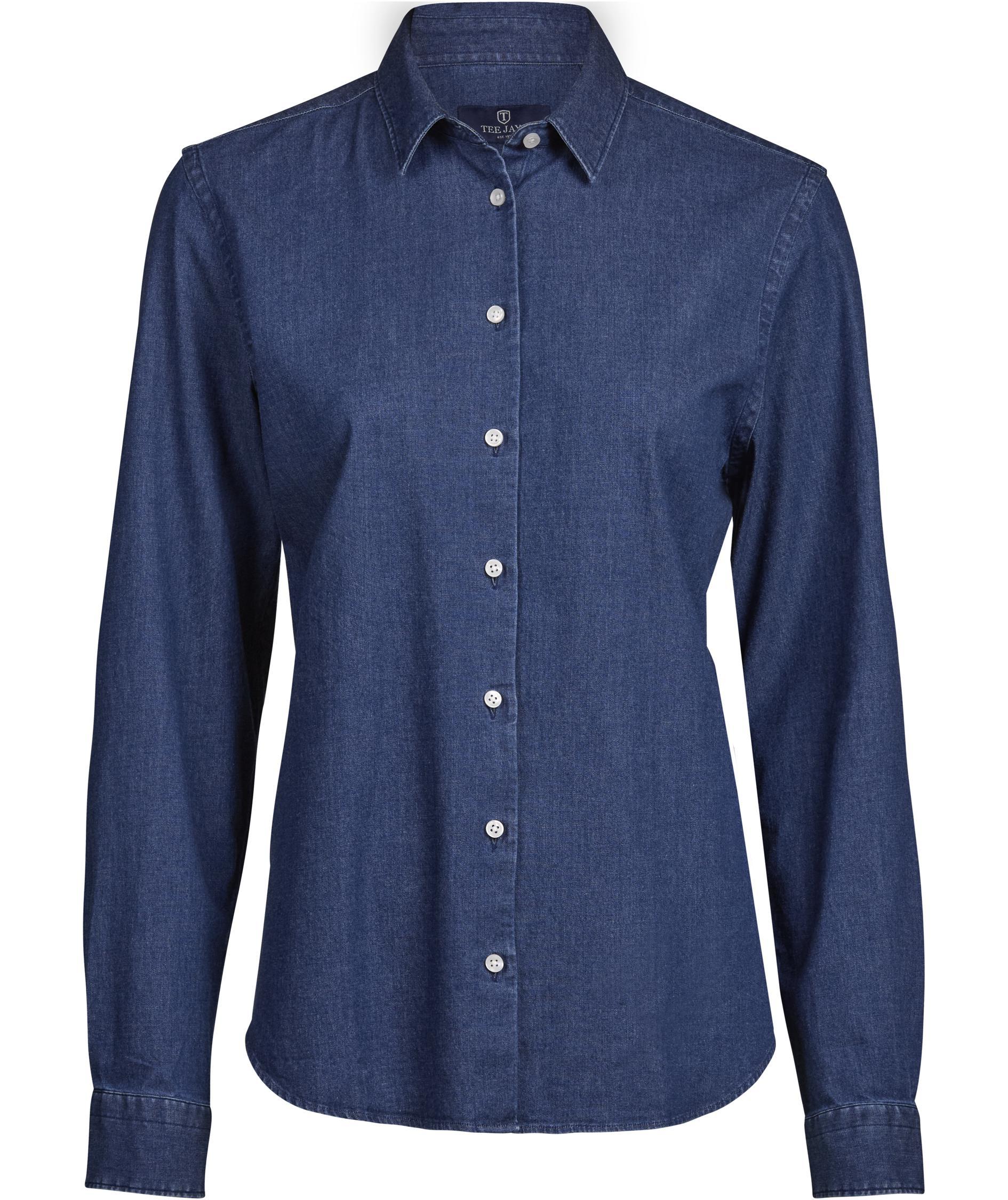 Tee Jays denim women's shirt, Blue Denim