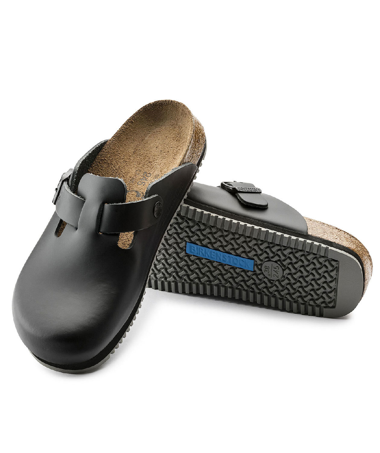 Birkenstock Boston Supergrip Narrow Fit sandaler, Svart, large image number 2