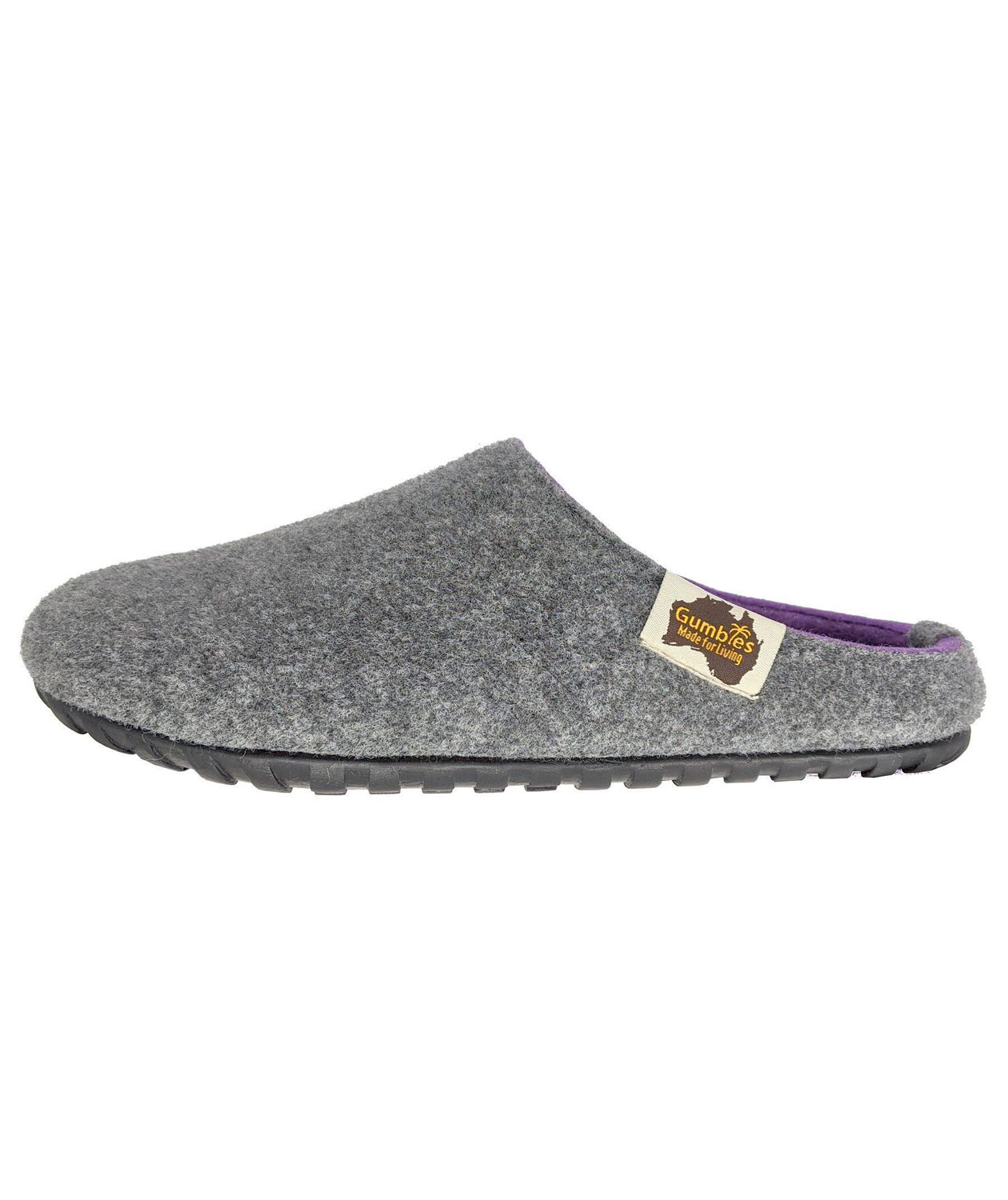 Gumbies Outback Slipper hjemmesko, Grey/Lilac, large image number 3