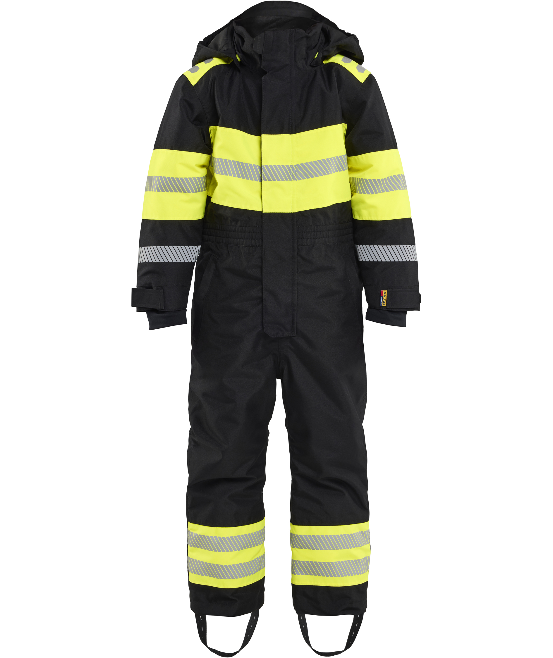 Bl&aring;kl&auml;der vinteroverall till barn, Svart/Varselgul