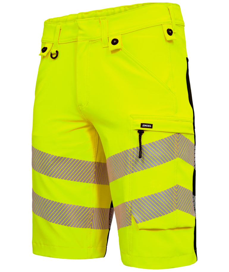 Engel Safety work shorts full stretch, Hi-vis Yellow/Black, large image number 2