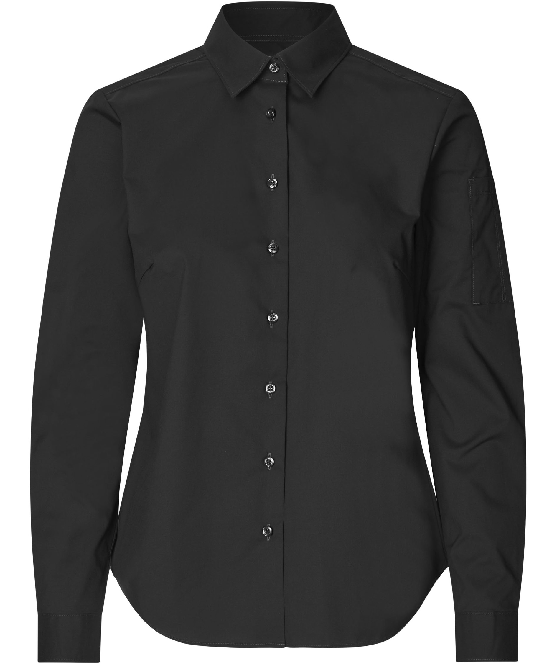 Seven Seas Poplin Regular fit skjorta dam, Svart, Svart, swatch