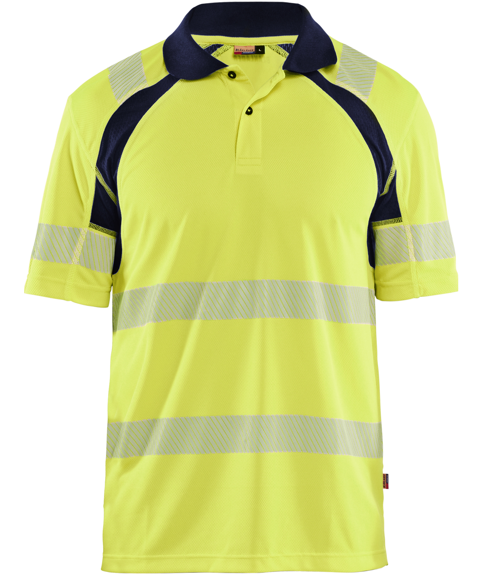 Bl&aring;kl&auml;der polo T-skjorte, Hi-Vis gul/marinebl&aring;