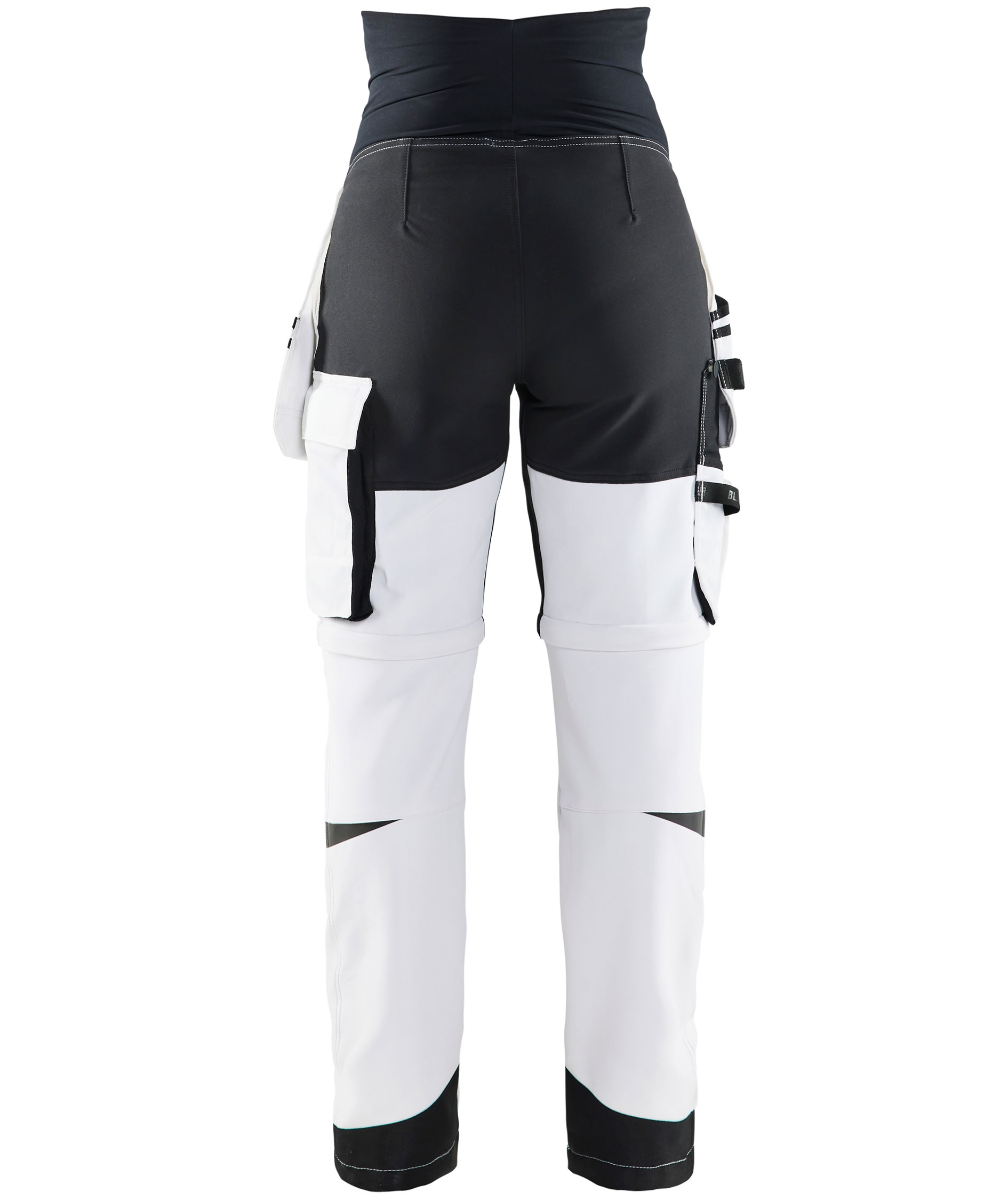 Bl&aring;kl&auml;der graviditets h&aring;ndv&aelig;rkerbukser full stretch, Hvid/Sort