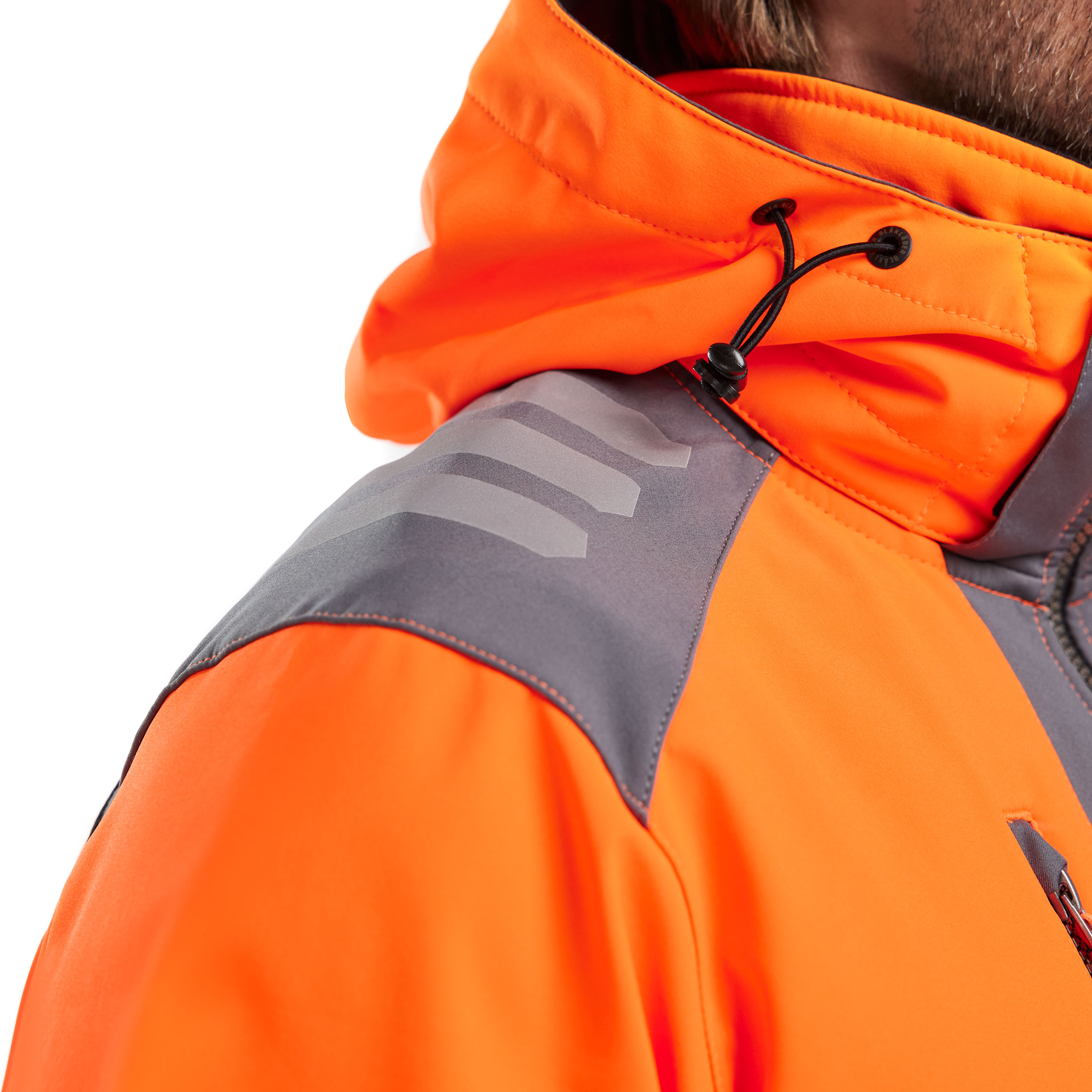 Bl&aring;kl&auml;der softshelljacka, Varsel Orange/Mellangr&aring;, large image number 4