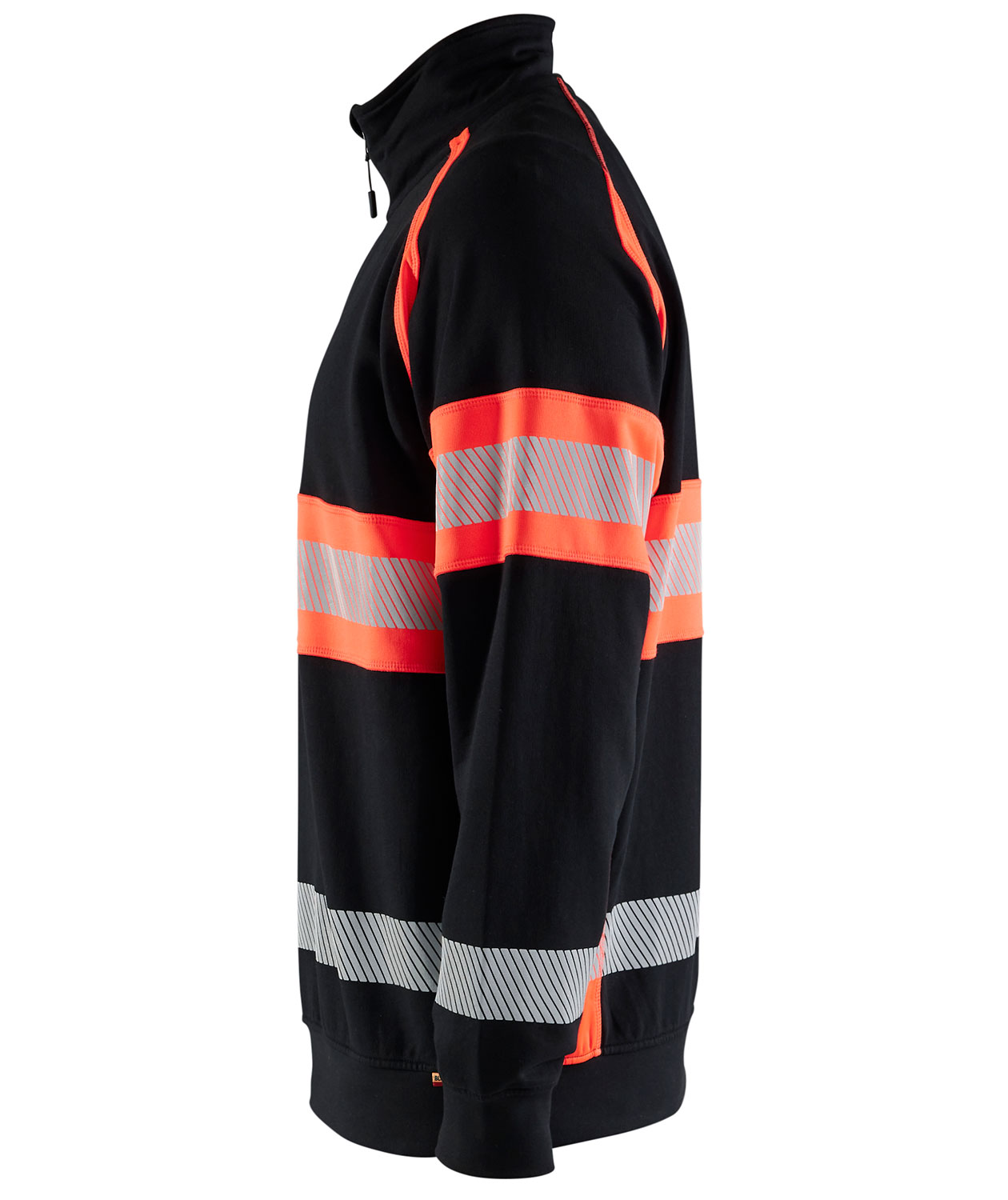 Bl&aring;kl&auml;der half zip sweatshirt, Svart/Varselr&ouml;d, large image number 3