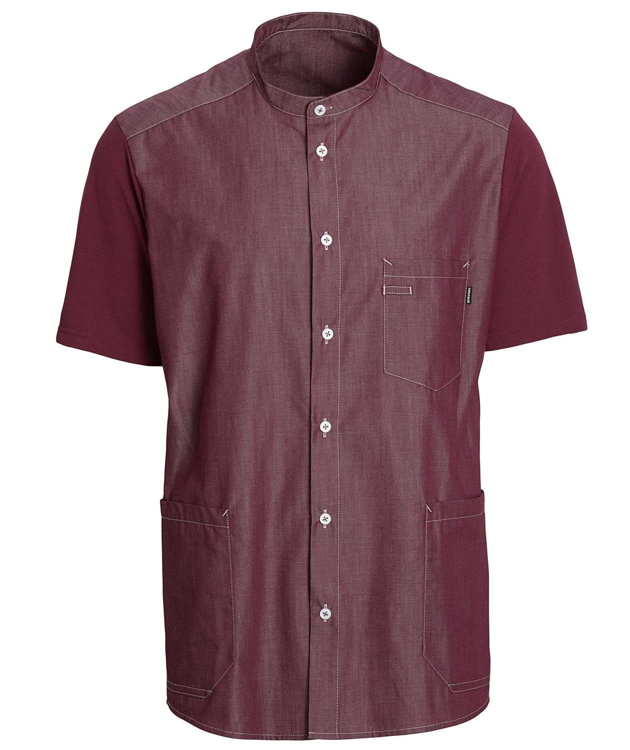 Kentaur kort&auml;rmad pique skjorta, Bordeaux