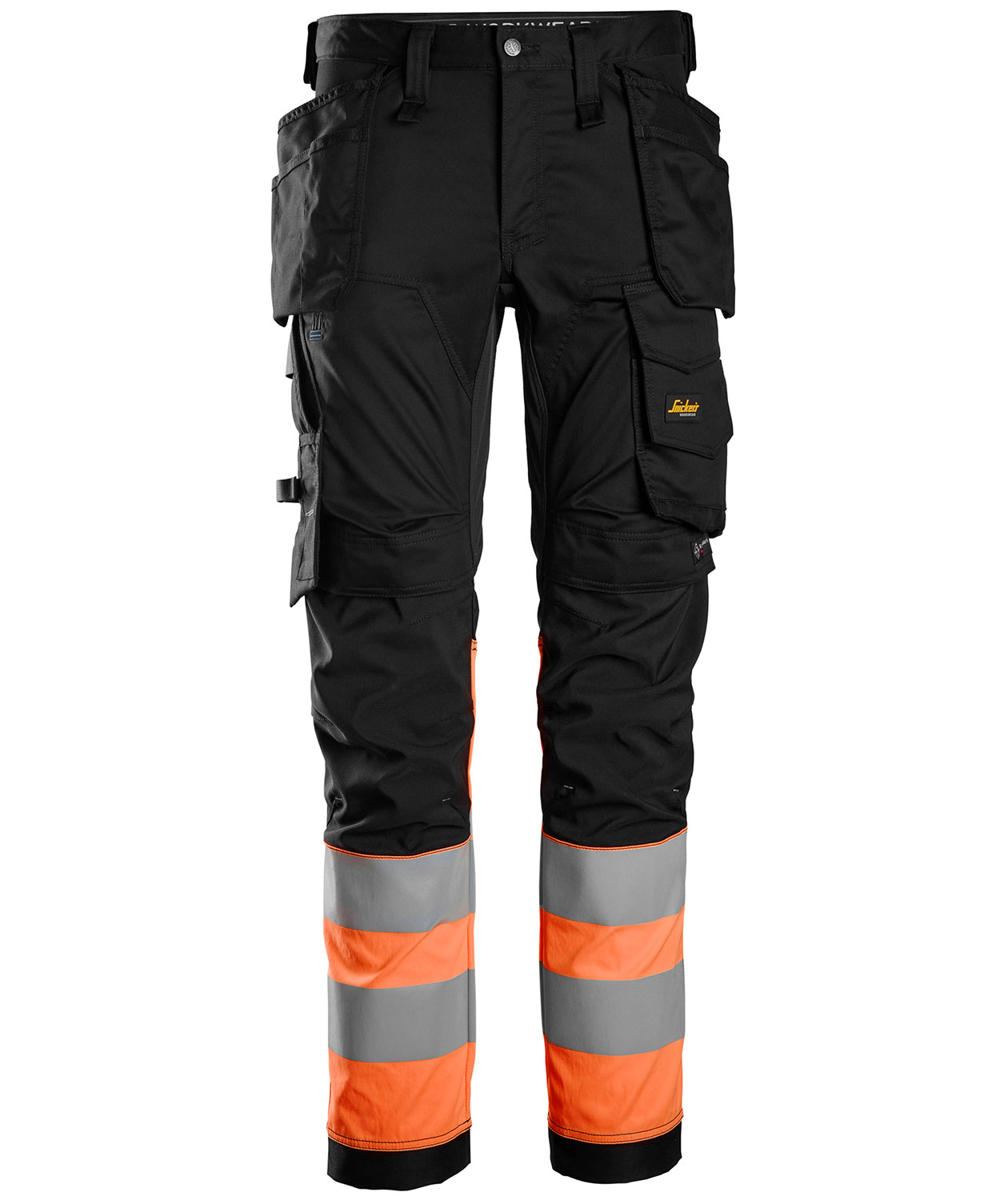 Snickers AllroundWork h&aring;ndv&aelig;rkerbukser 6234, Sort/Hi-vis Orange, Sort/Hi-vis Orange, swatch