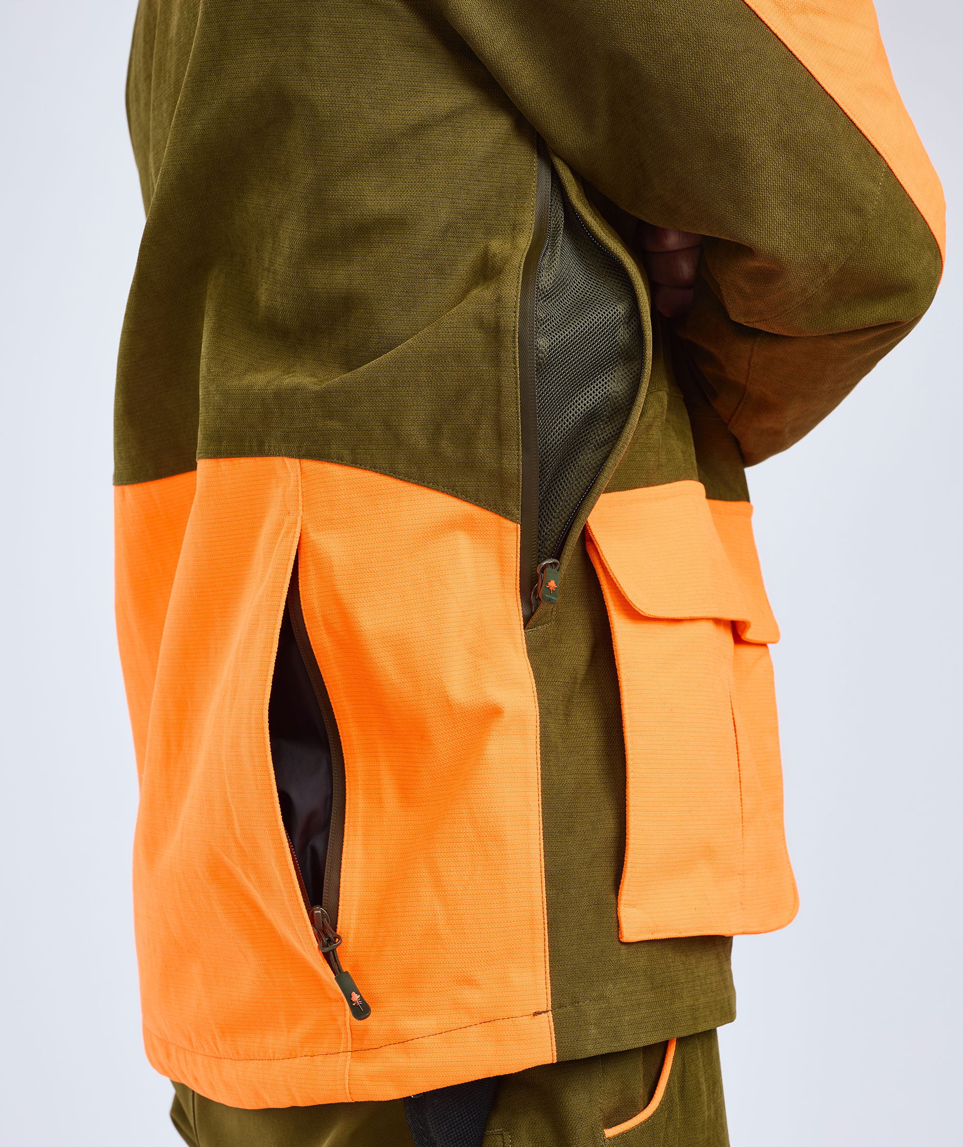 Pinewood Furudal Hunters hybrid stretch jakke, Olive Green/Orange, large image number 5