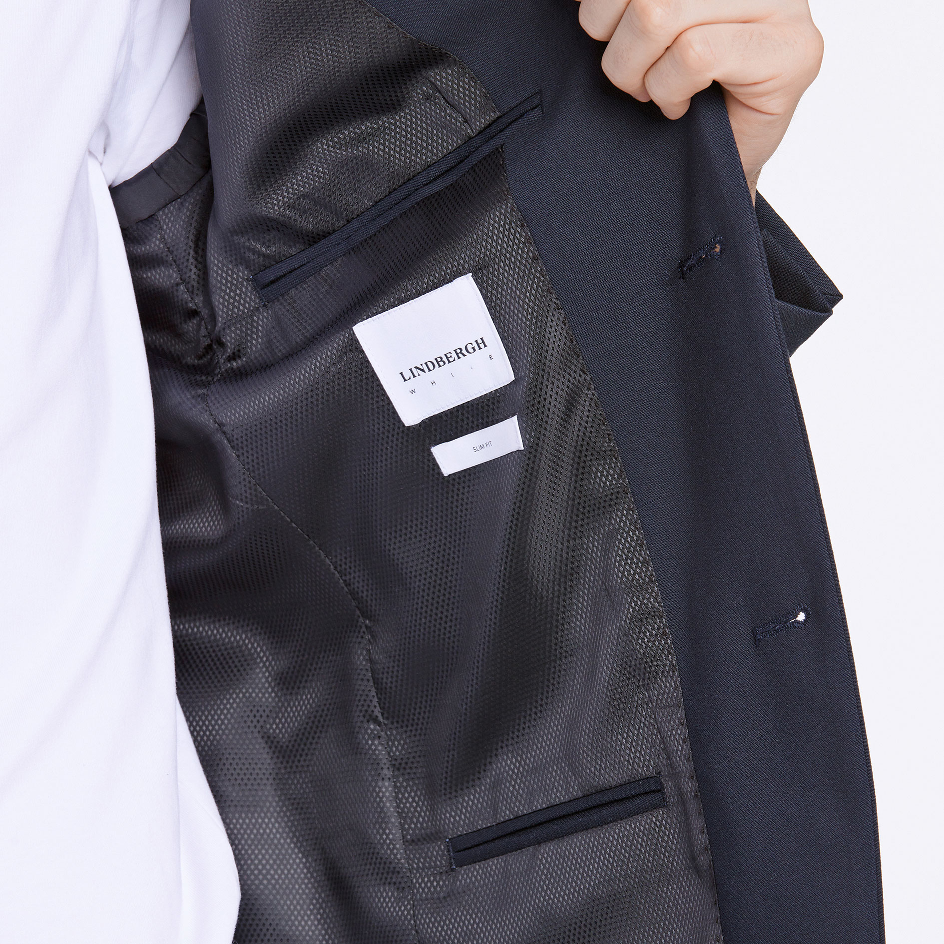 Lindbergh slim fit blazer, Navy, large image number 4