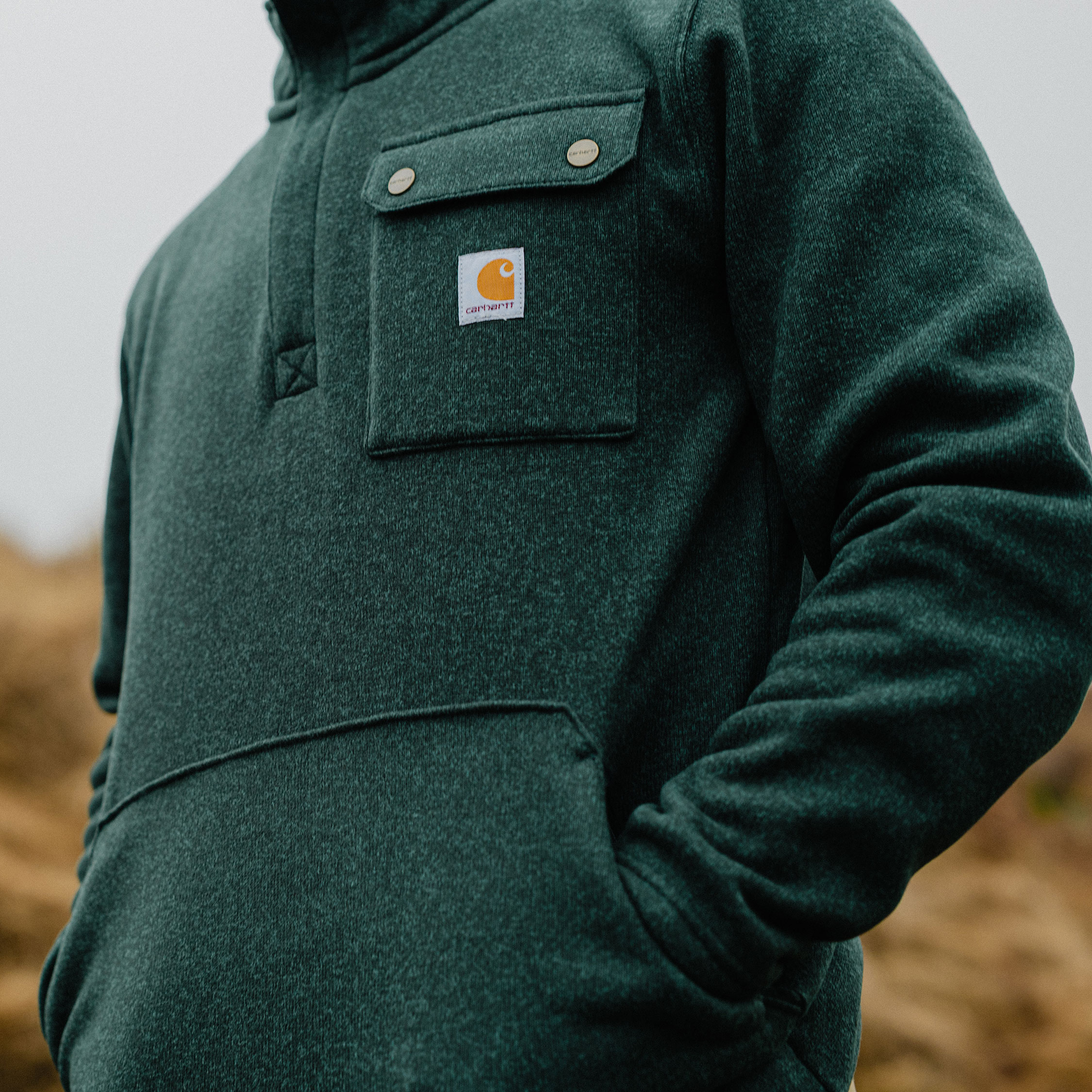 Carhartt Wayland fleecetr&oslash;je, Forestry Green, large image number 3
