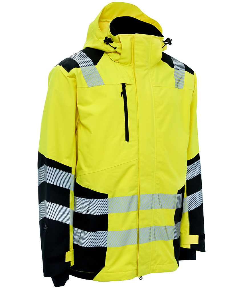 ELKA Visible Xtreme arbejdsjakke, Hi-vis Gul/Sort, Hi-vis Gul/Sort, swatch