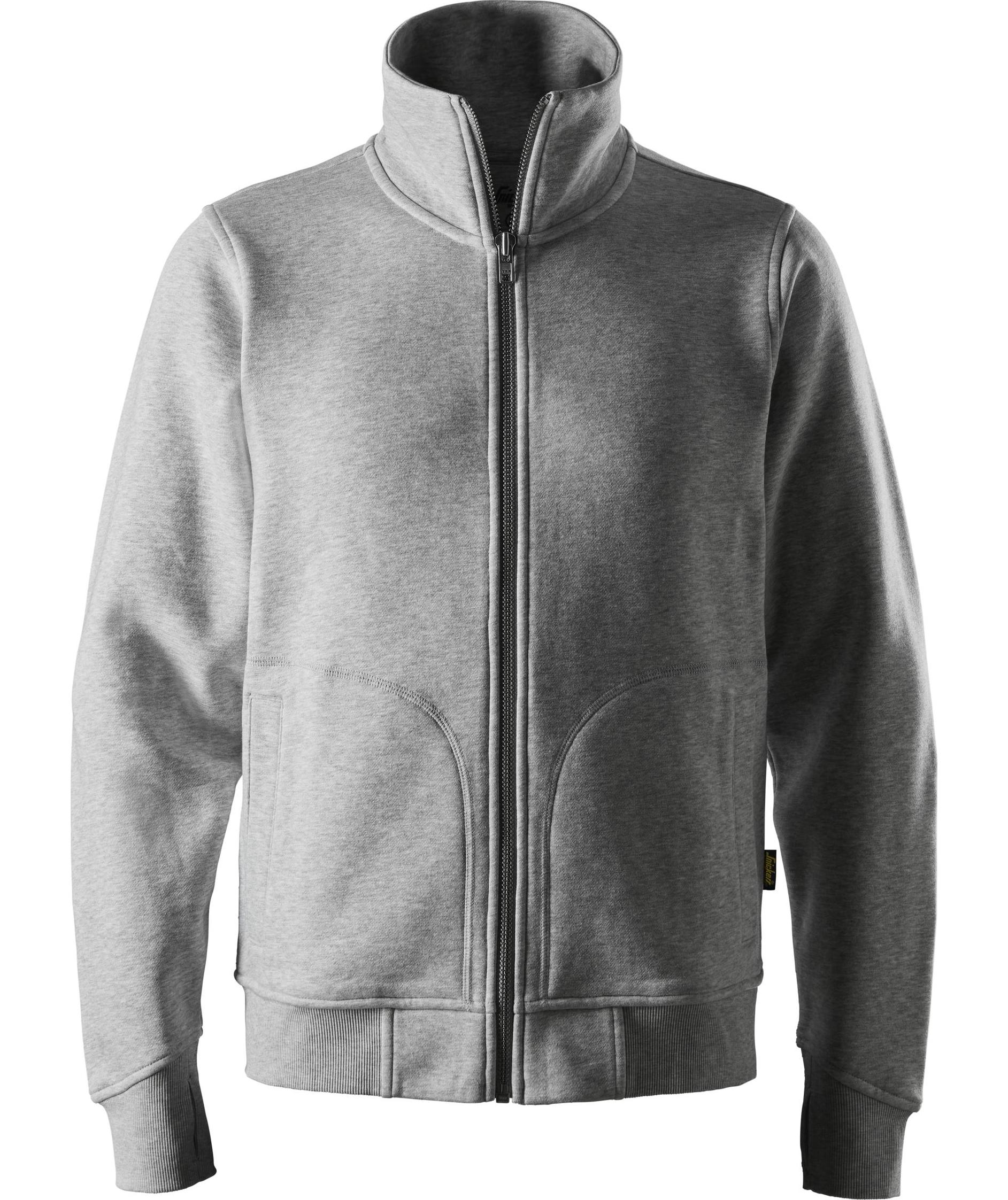 Snickers sweat cardigan 2045, Lys gr&aring;meleret