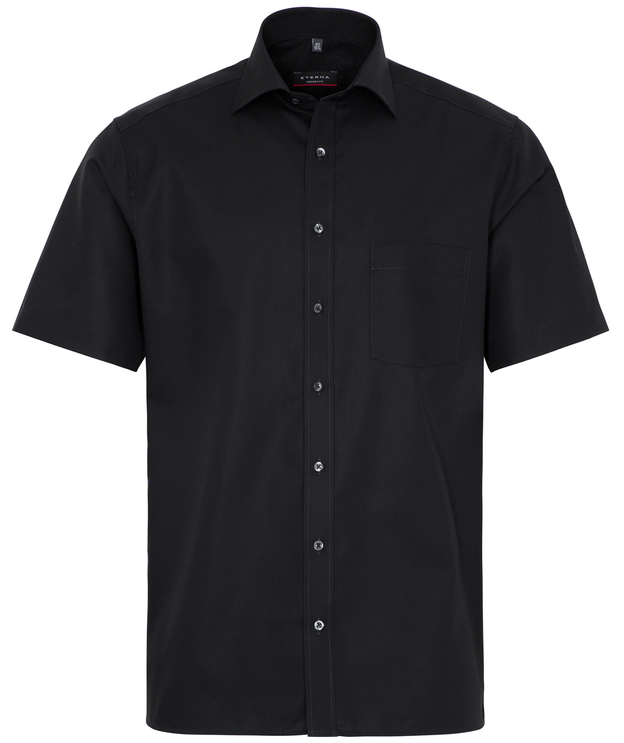 Eterna Modern fit kort&auml;rmad Poplin skjorta, Black