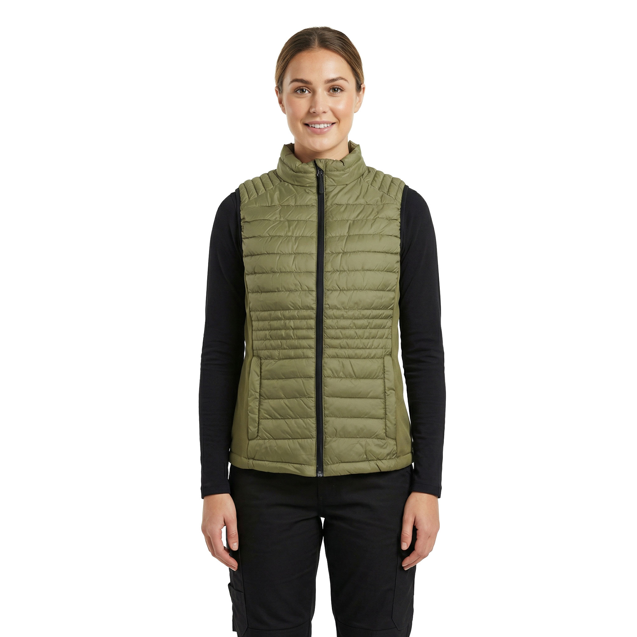 Stadsing women's quilted vest, Olive green, large image number 2