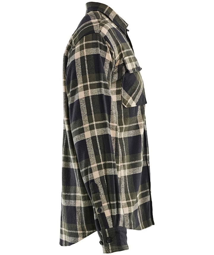 Bl&aring;kl&auml;der Striker flannelskjorte, Skovgr&oslash;n/sort, large image number 2
