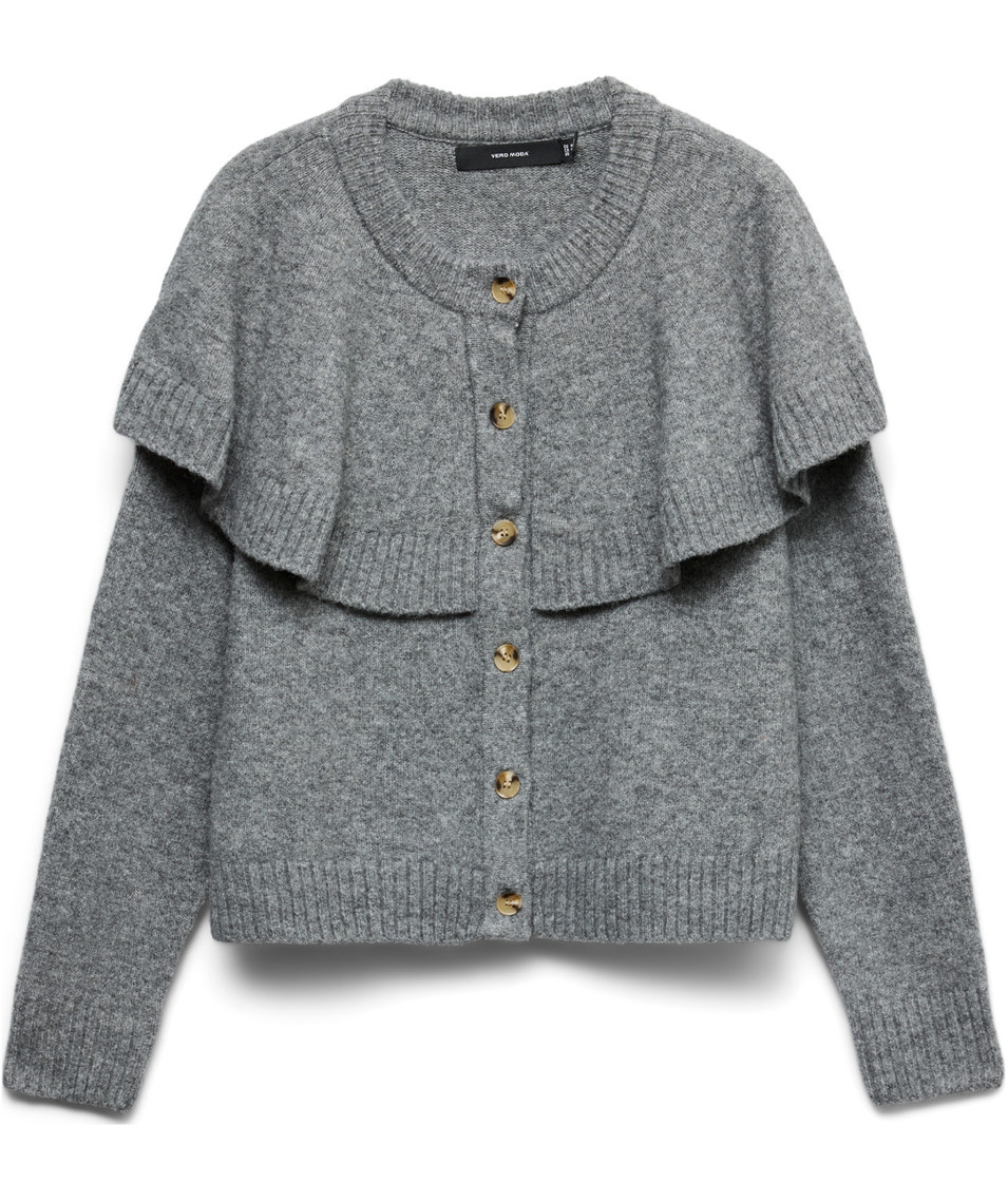 Vero Moda VMLILLI women's knitted cardigan, Medium Grey Melange
