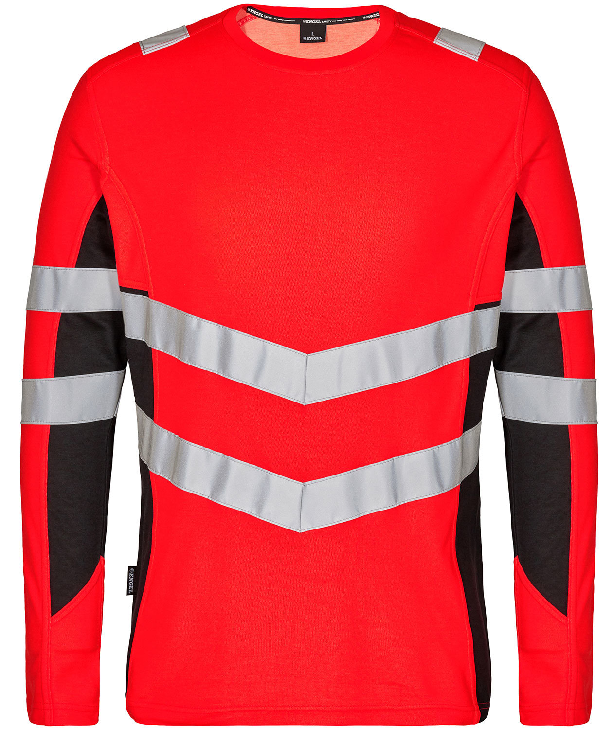Engel Safety l&aring;ng&auml;rmad T-shirt, Varsel R&ouml;d/Svart, Varsel R&ouml;d/Svart, swatch
